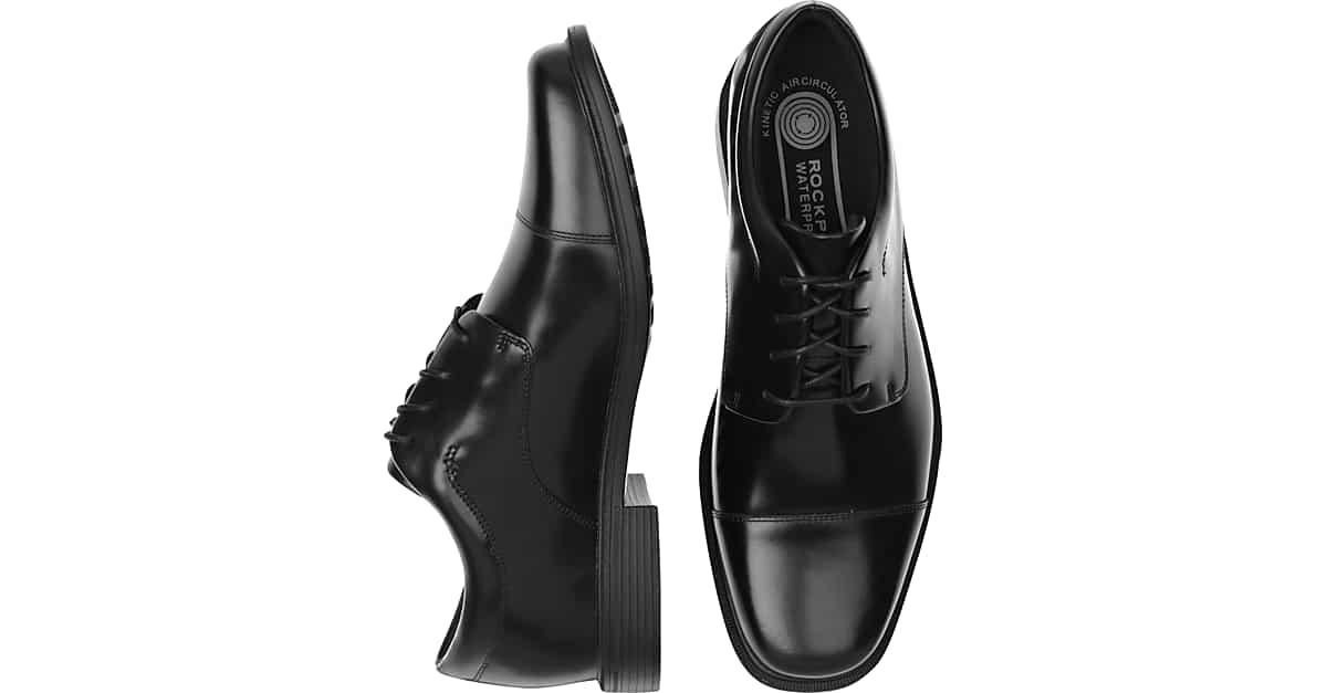 Rockport Ellingwood Black Waterproof Lace Up Casual Shoes - Men's Dress ...
