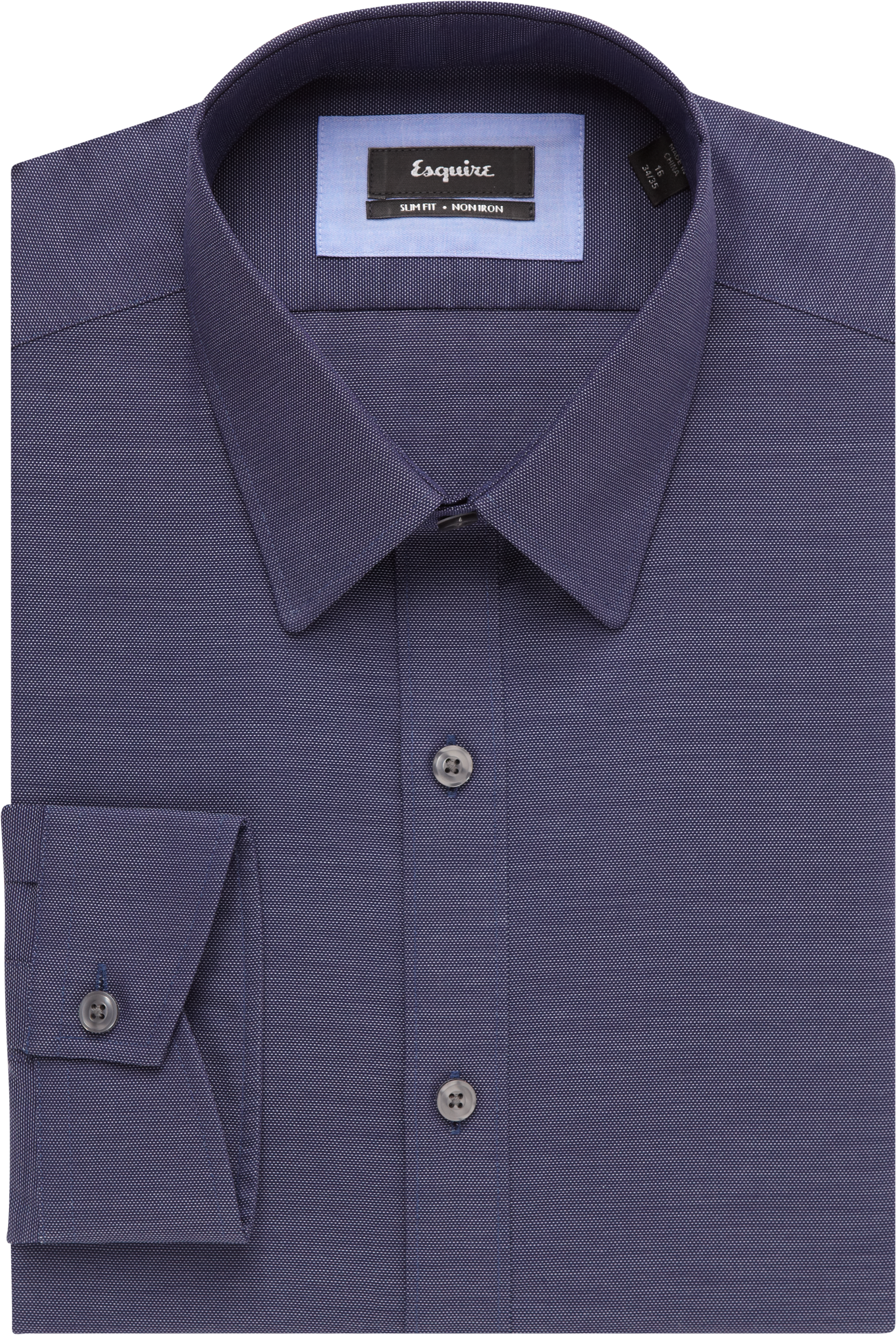Esquire Indigo Blue Slim Fit Dress Shirt - Men's Shirts | Men's Wearhouse