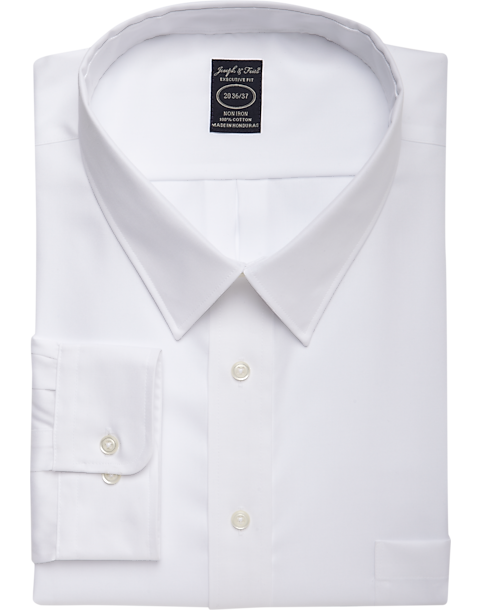 Joseph & Feiss White Executive Fit Non-Iron Dress Shirt - Men's Portly ...