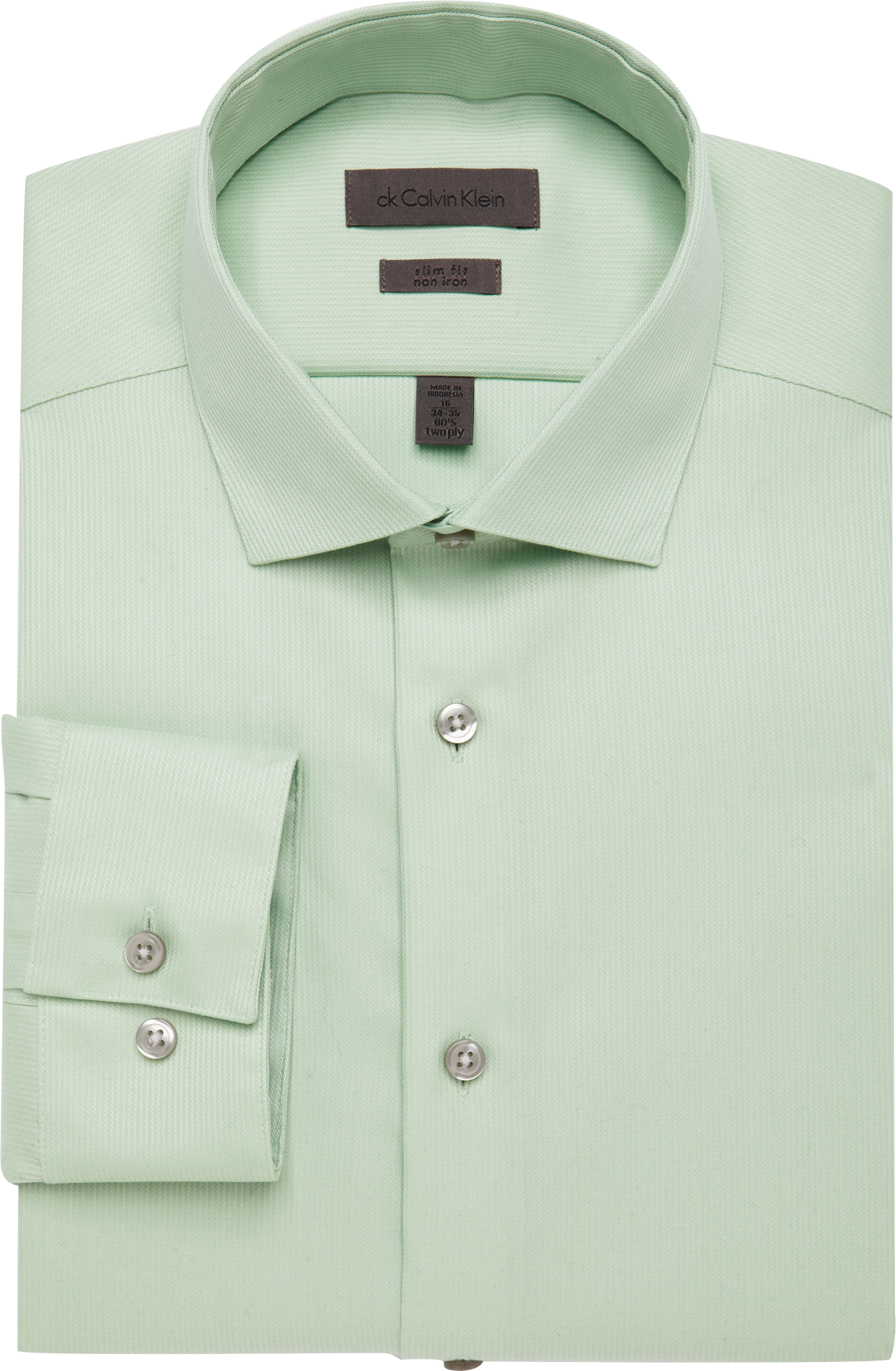 Calvin Klein Sage Green Slim Fit Dress Shirt - Men's Shirts | Men's ...