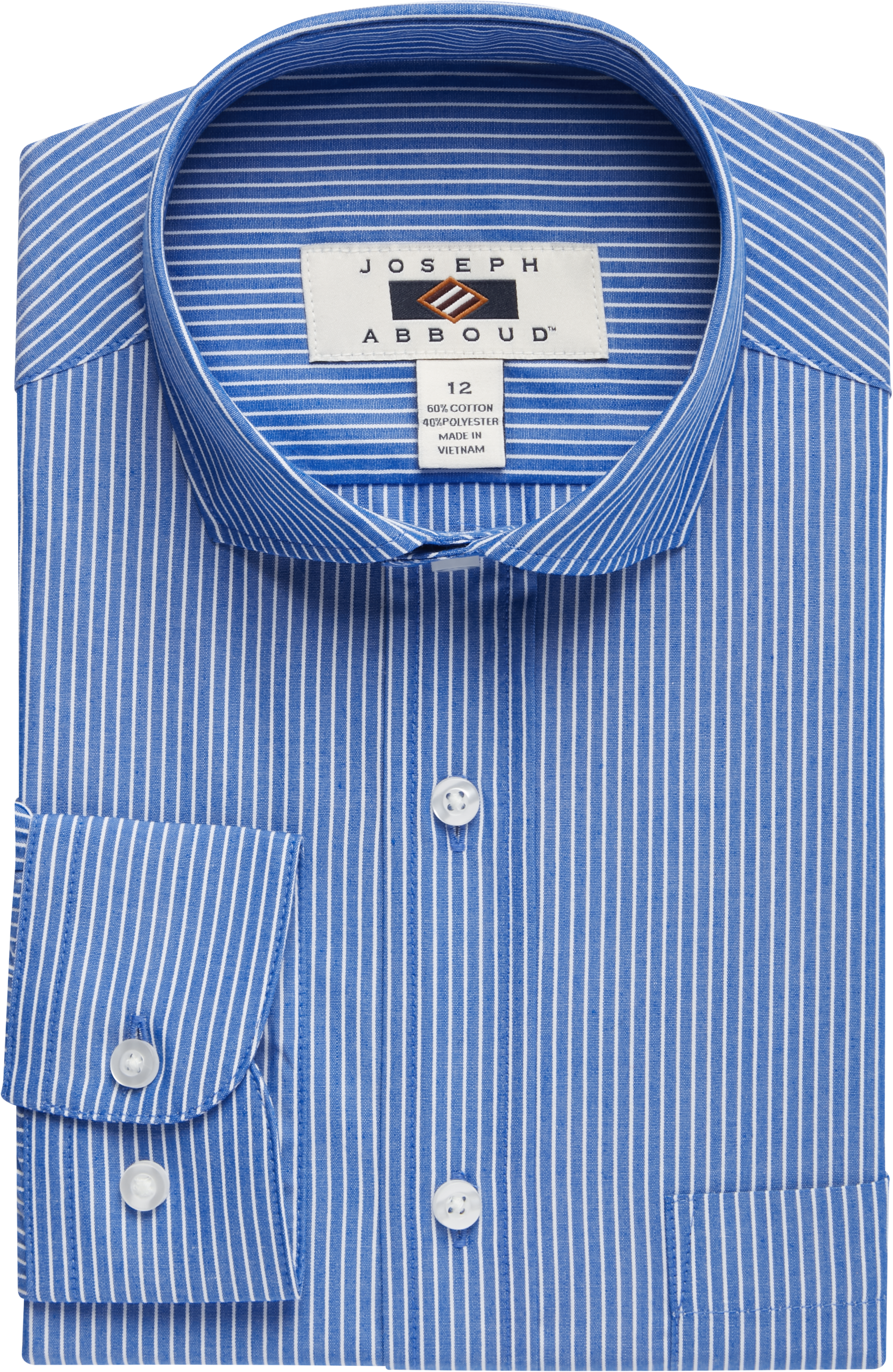 blue and white striped formal shirt