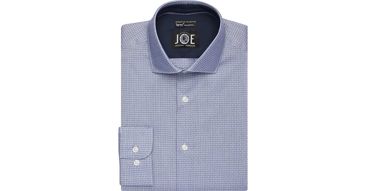 Joe Joseph Abboud Brrr Navy Check Slim Fit Dress Shirt Men S