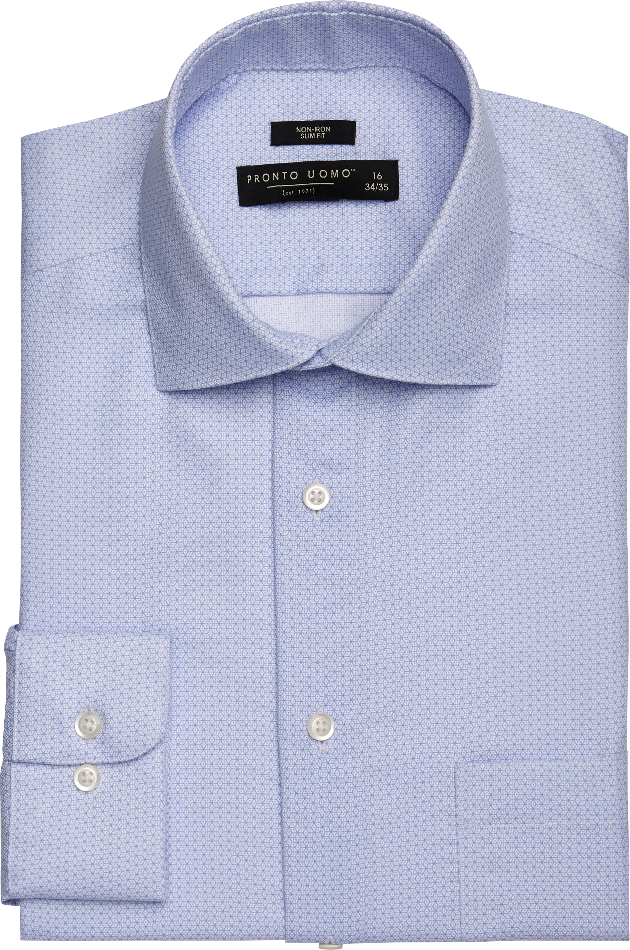 Pronto Uomo Blue Geometric Slim Fit Dress Shirt - Men's Shirts | Men's ...
