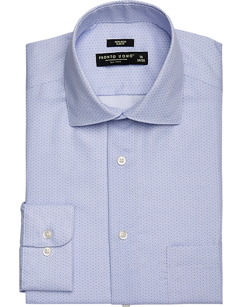 Pronto Uomo Blue Geometric Slim Fit Dress Shirt - Men's Shirts | Men's ...
