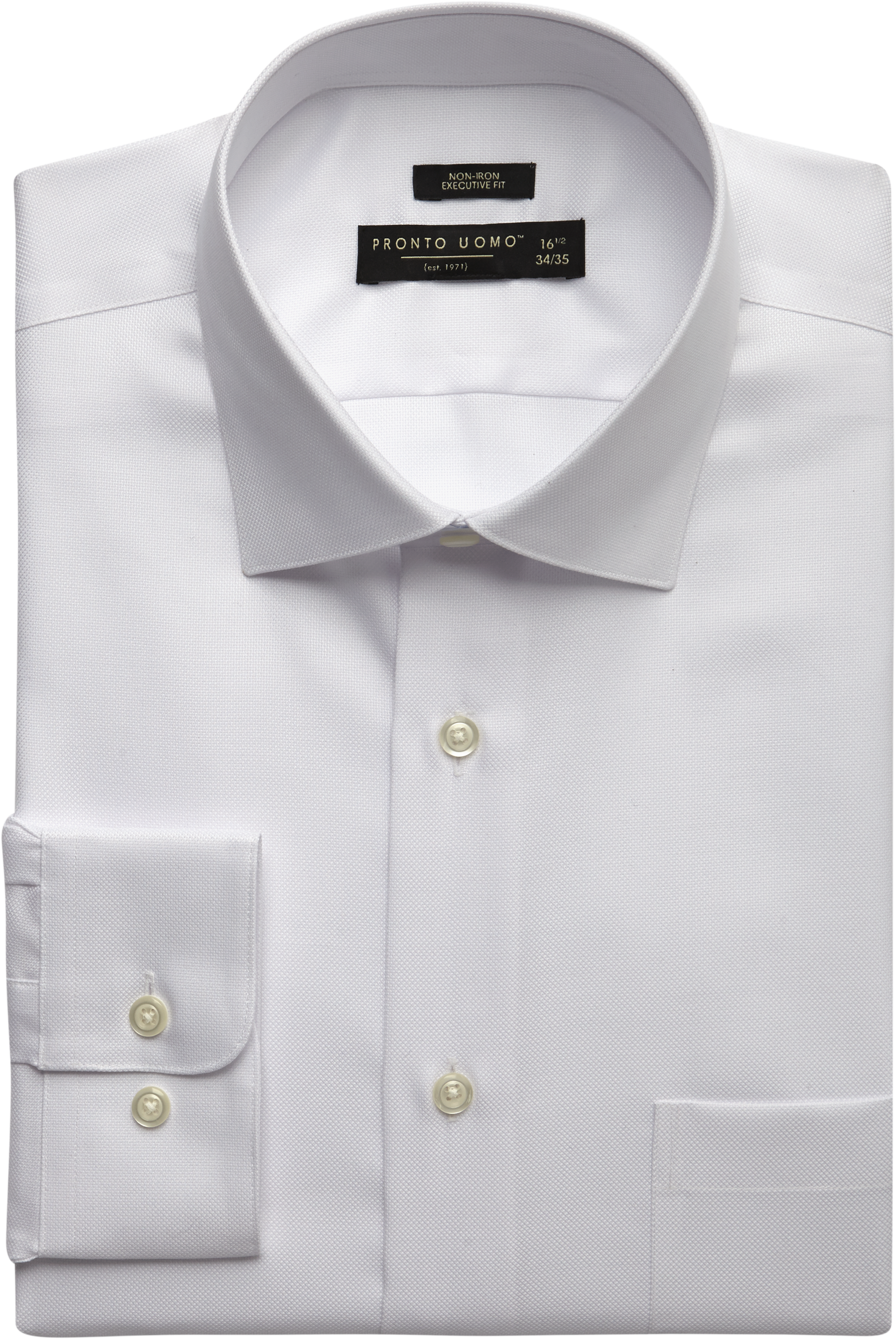 Pronto Uomo White Executive Fit Non-Iron Dress Shirt - Men's | Men's ...