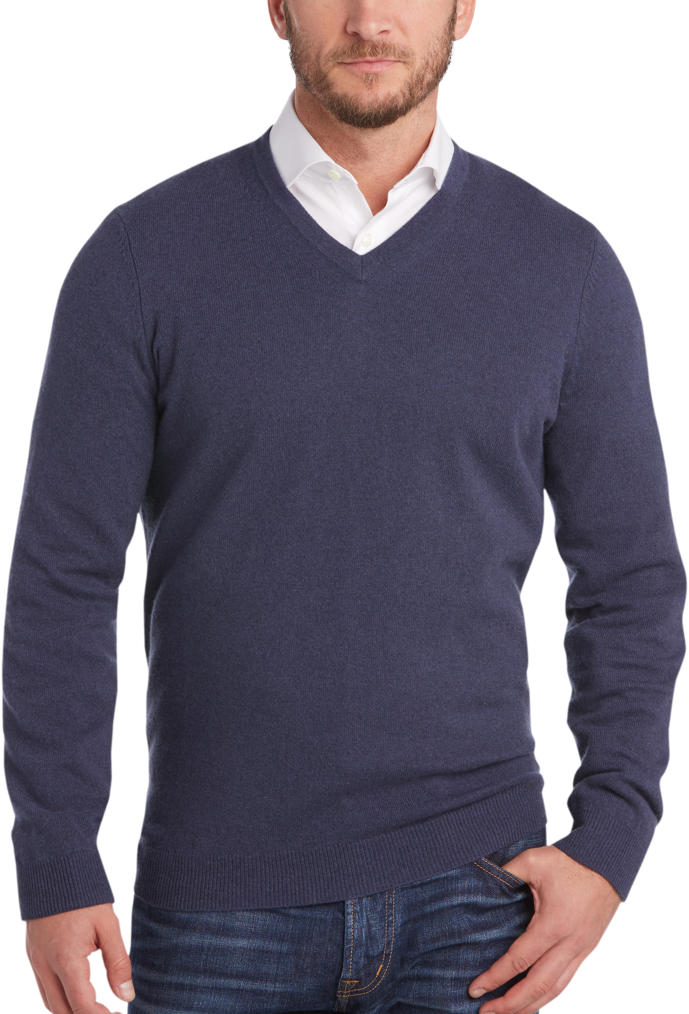 Joseph Abboud Black V-Neck Cashmere Sweater - Men's Modern Fit | Men's ...