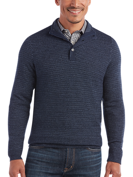 Navy Merino Wool Sweater | Mens Wearhouse