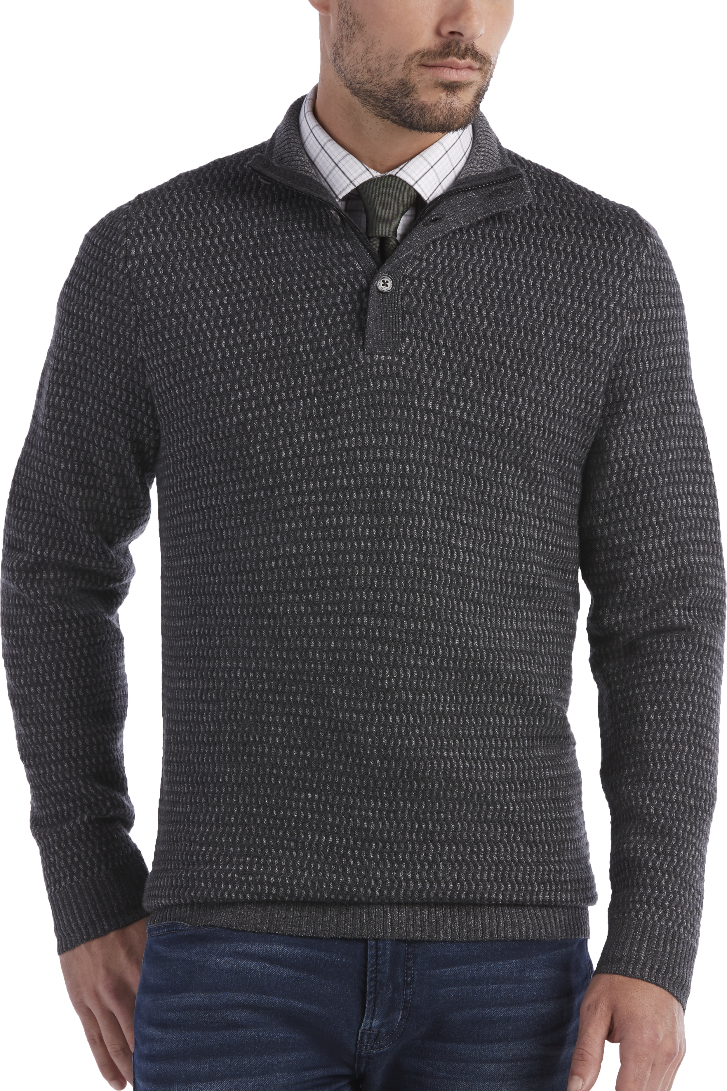 Joseph Abboud Gray Mock-Neck Sweater - Men&#39;s Sale | Men&#39;s Wearhouse