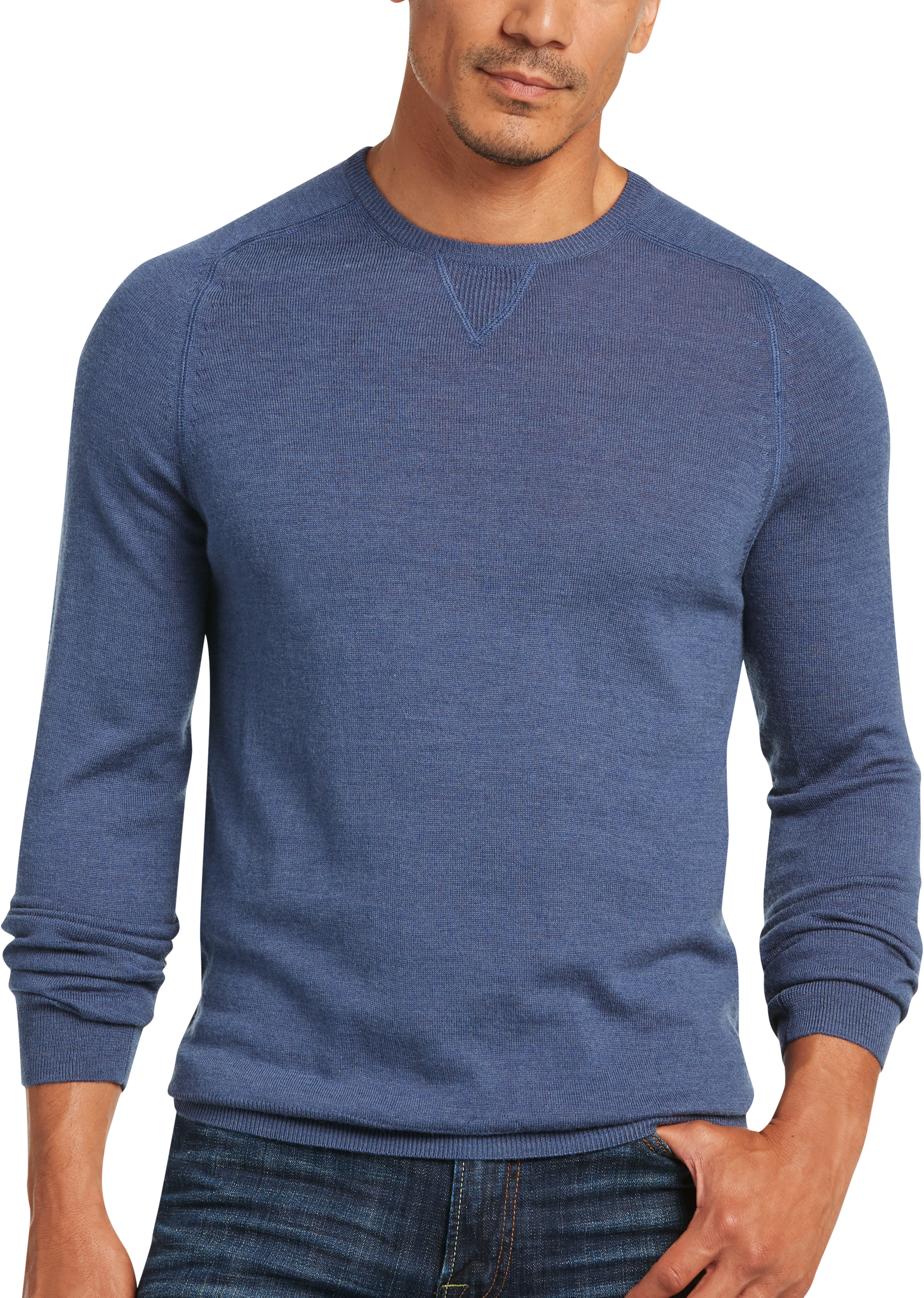 Joseph Abboud Slate Crewneck Sweater - Men's Modern Fit | Men's Wearhouse