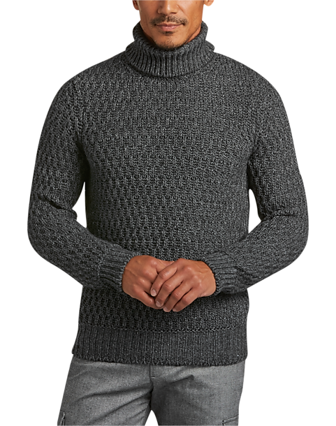 Joseph Abboud Charcoal Turtleneck Sweater - Men's Sweaters | Men's ...