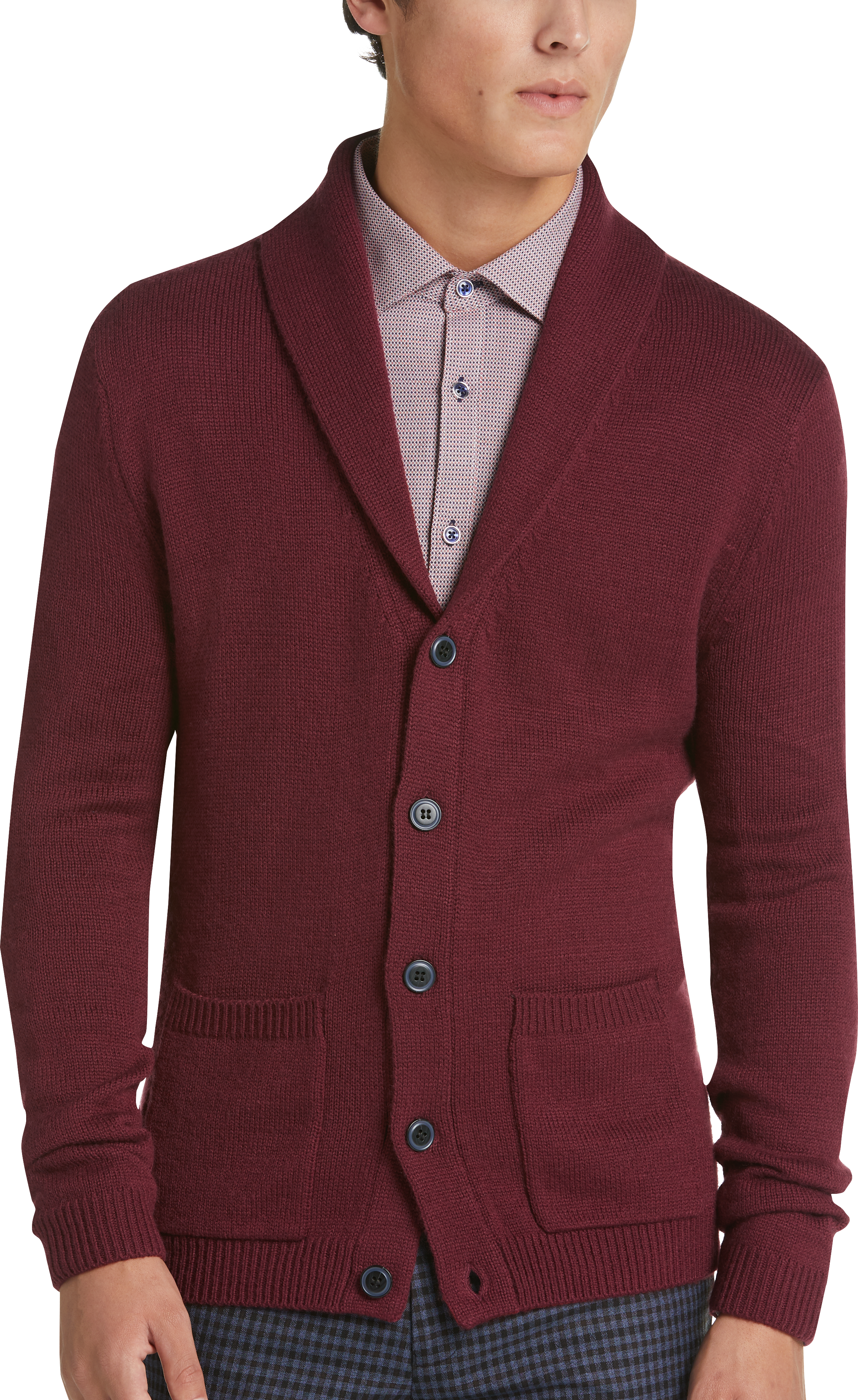 Paisley & Gray Shawl Collar Cardigan Sweater, Maroon - Men's Sale | Men ...