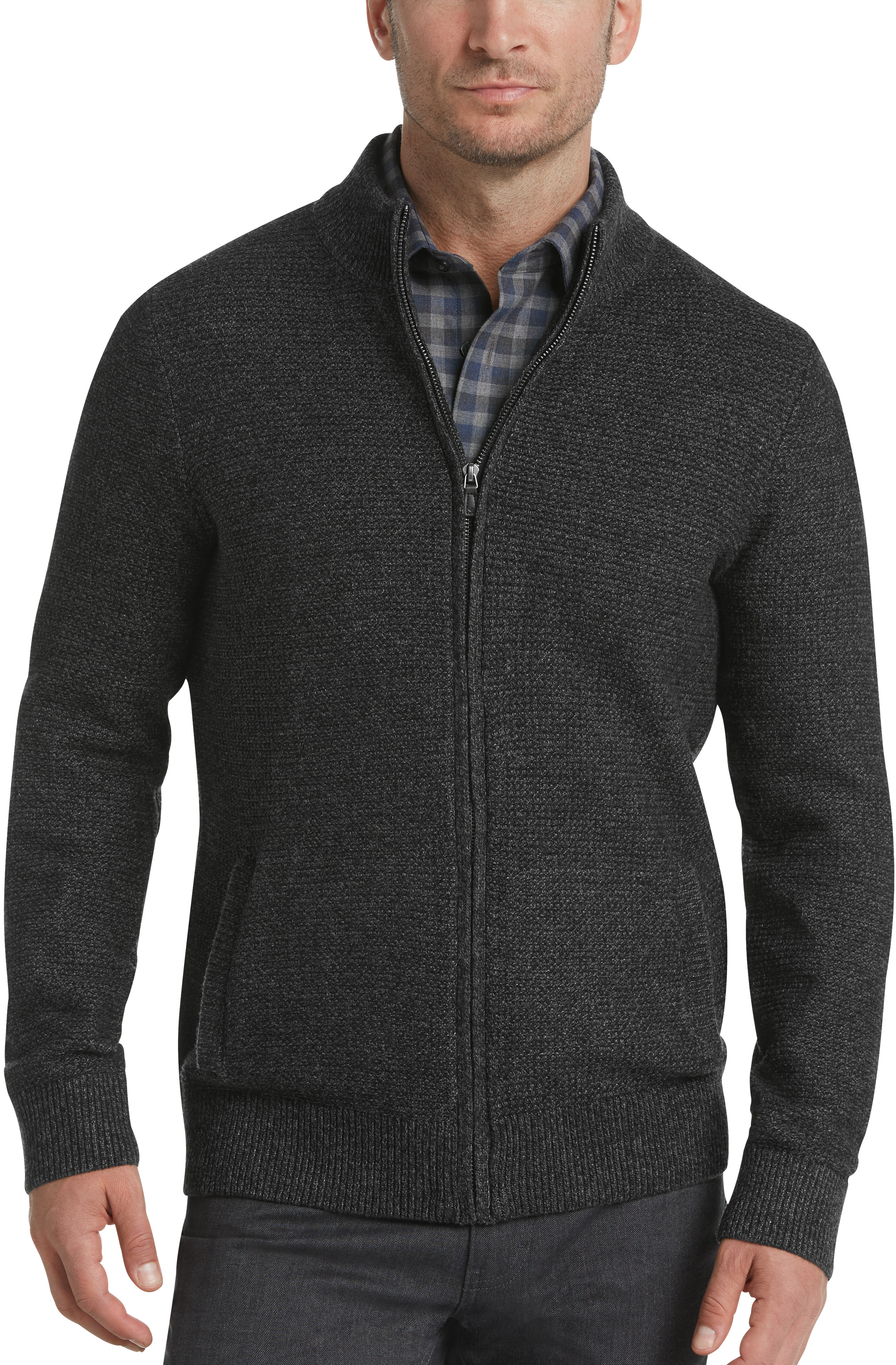 Joseph Abboud Black Full Zip Cardigan Sweater - Men&#39;s Sale | Men&#39;s Wearhouse
