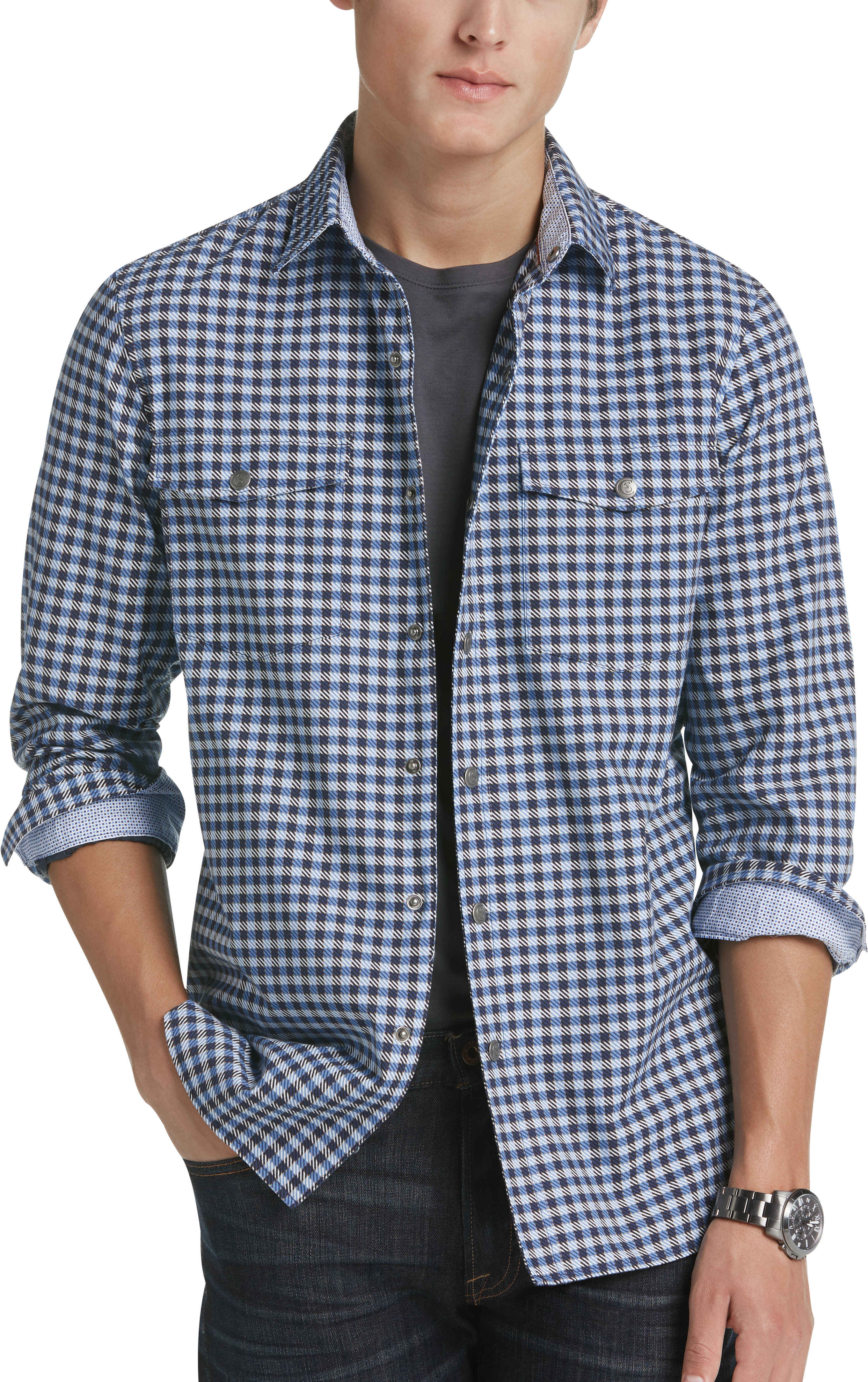Check Shirt Jacket | Mens Wearhouse