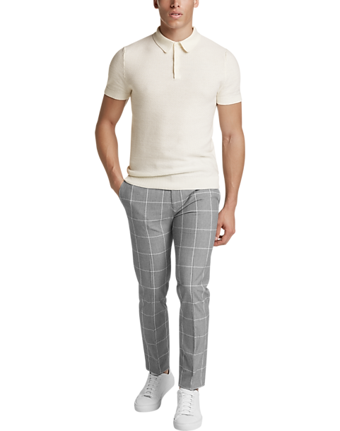 Paisley & Gray Short Sleeve Polo, Cream - Men's Shirts | Men's Wearhouse