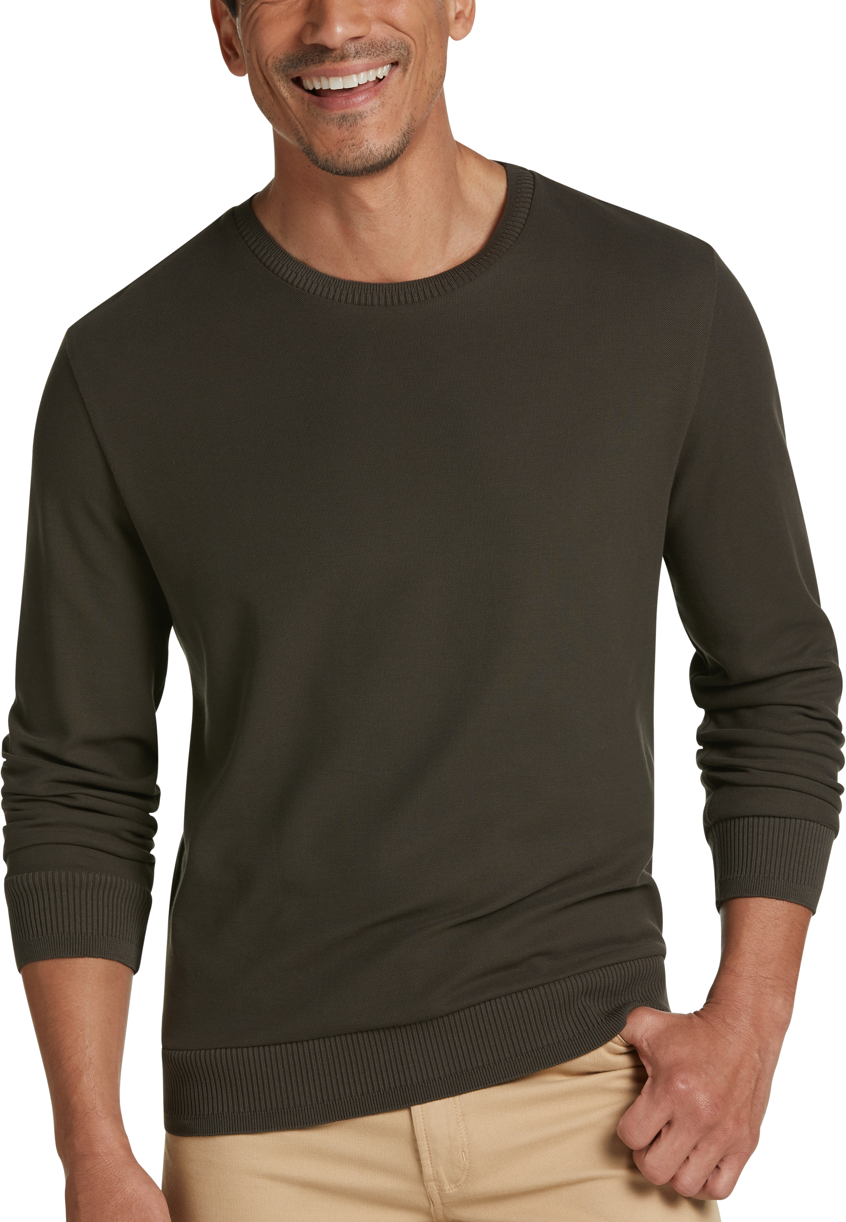 olive crew neck sweatshirt