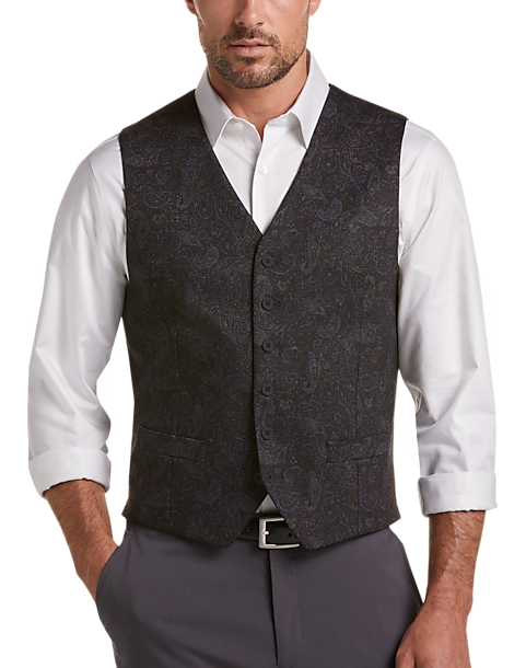 JOE Joseph Abboud Brown Paisley Slim Fit Vest - Men's Suits | Men's ...