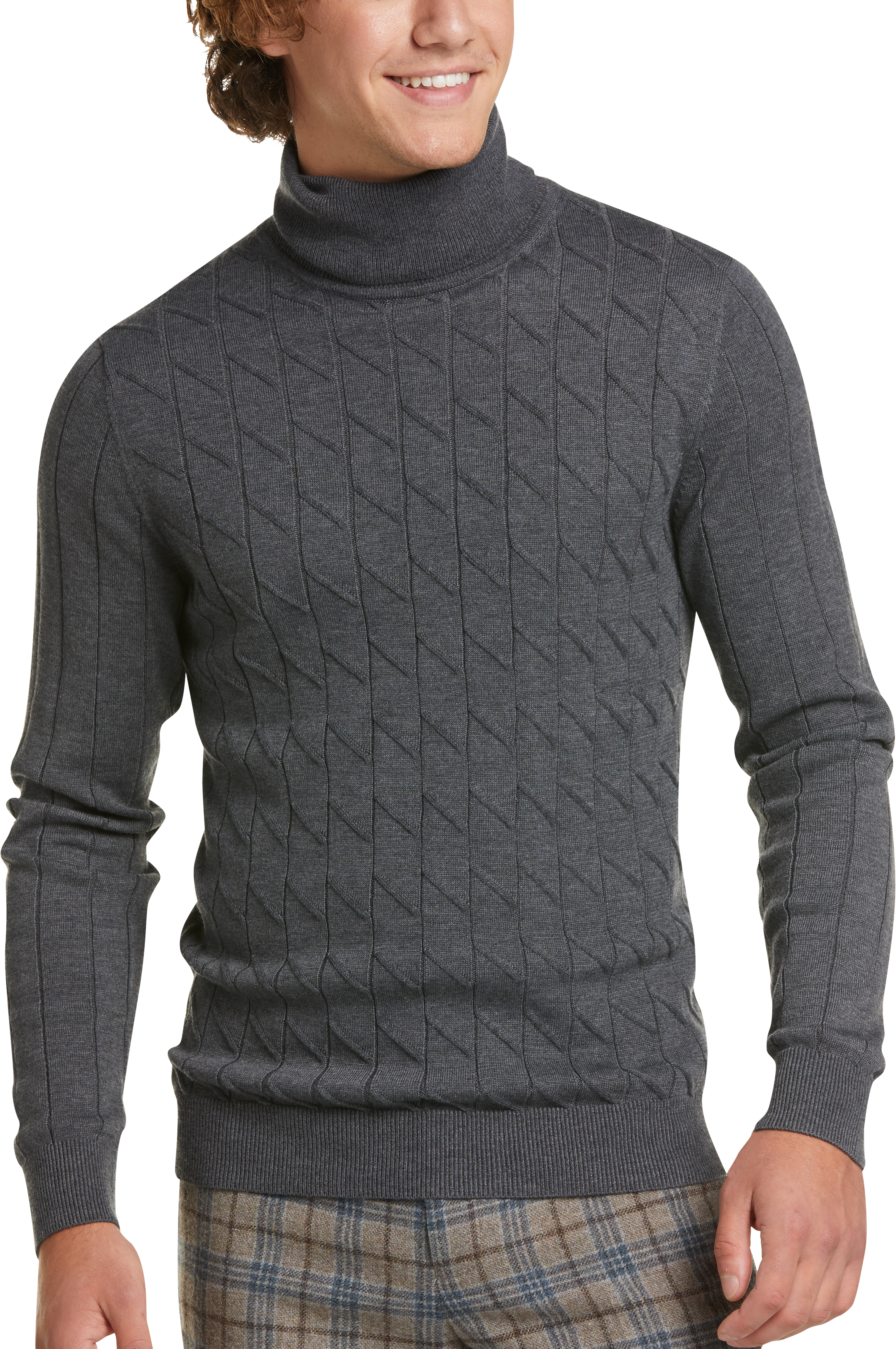 Paisley & Gray Slim Fit Turtleneck Sweater, Charcoal - Men's Sale | Men ...