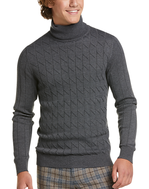 Paisley & Gray Slim Fit Turtleneck Sweater, Charcoal - Men's Sale | Men ...