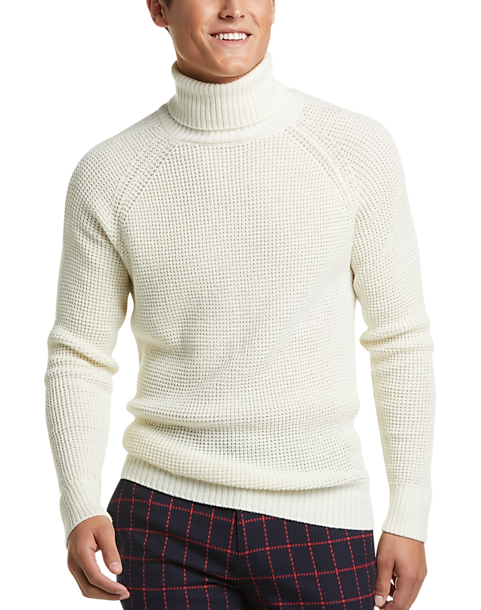 Paisley & Gray Slim Fit Turtleneck Sweater, Cream White - Men's Sale ...