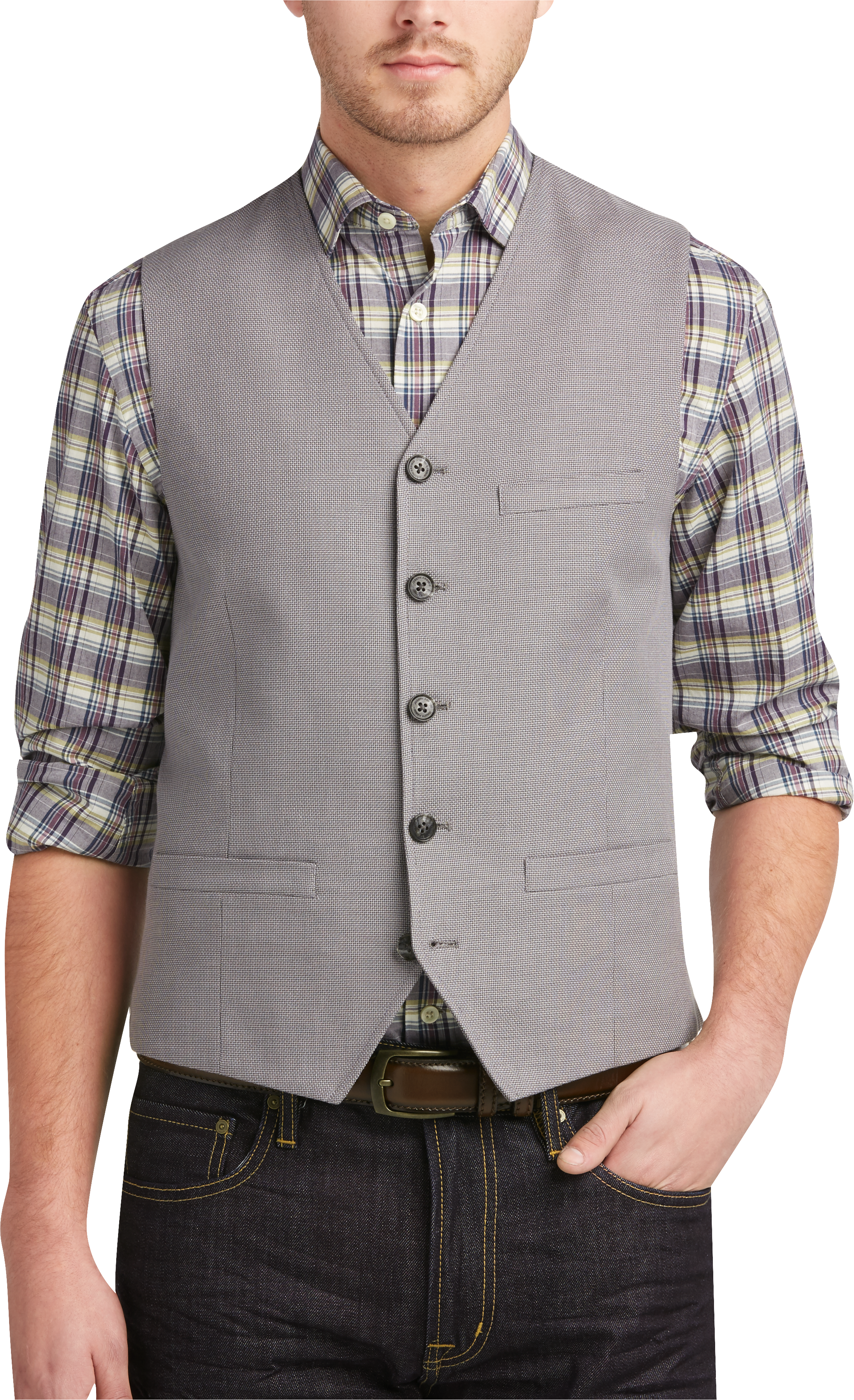 Egara Medium Gray Suit Separates Slim Fit Vest - Tailored Vests | Men's ...
