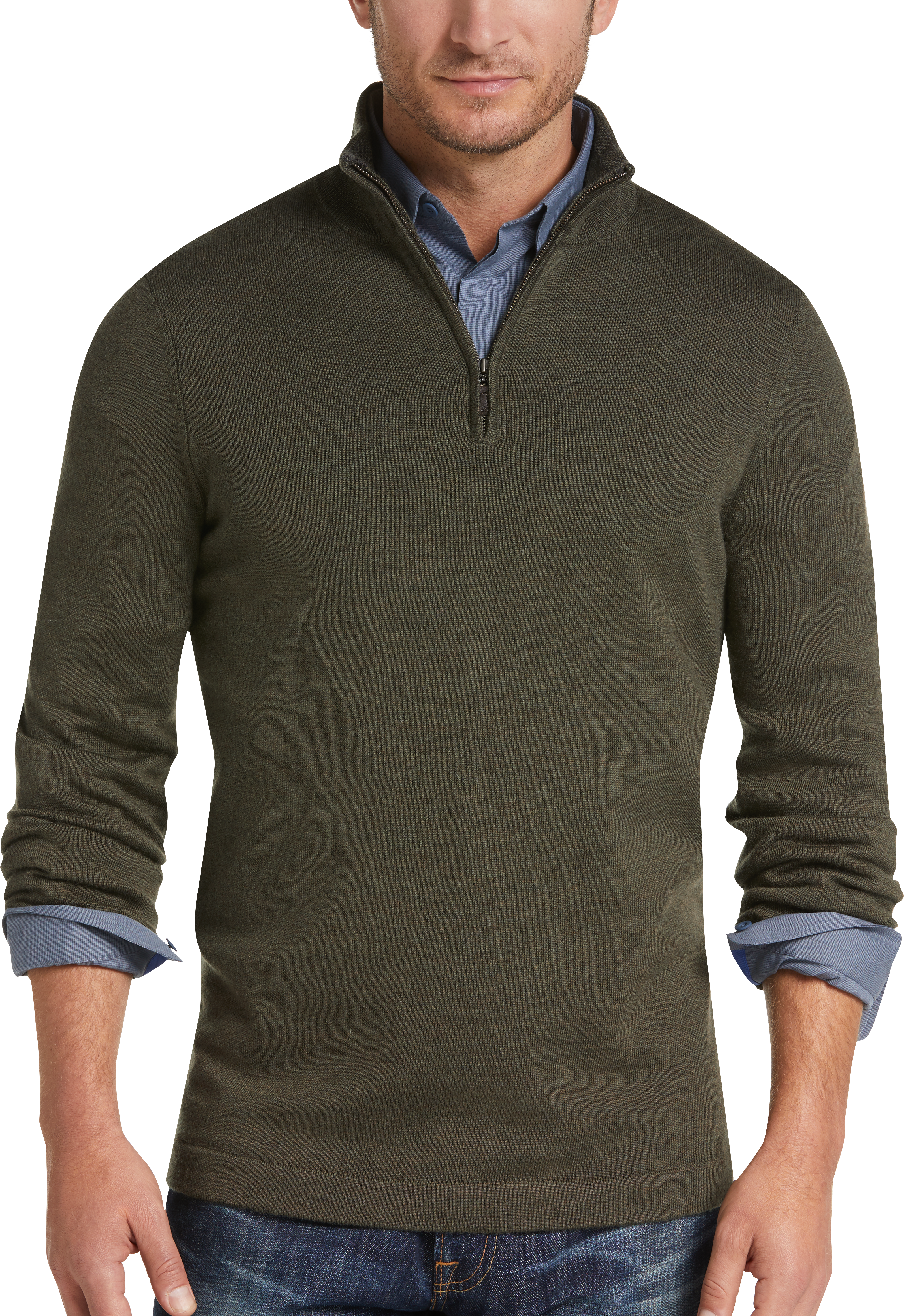 mock neck sweater with zipper