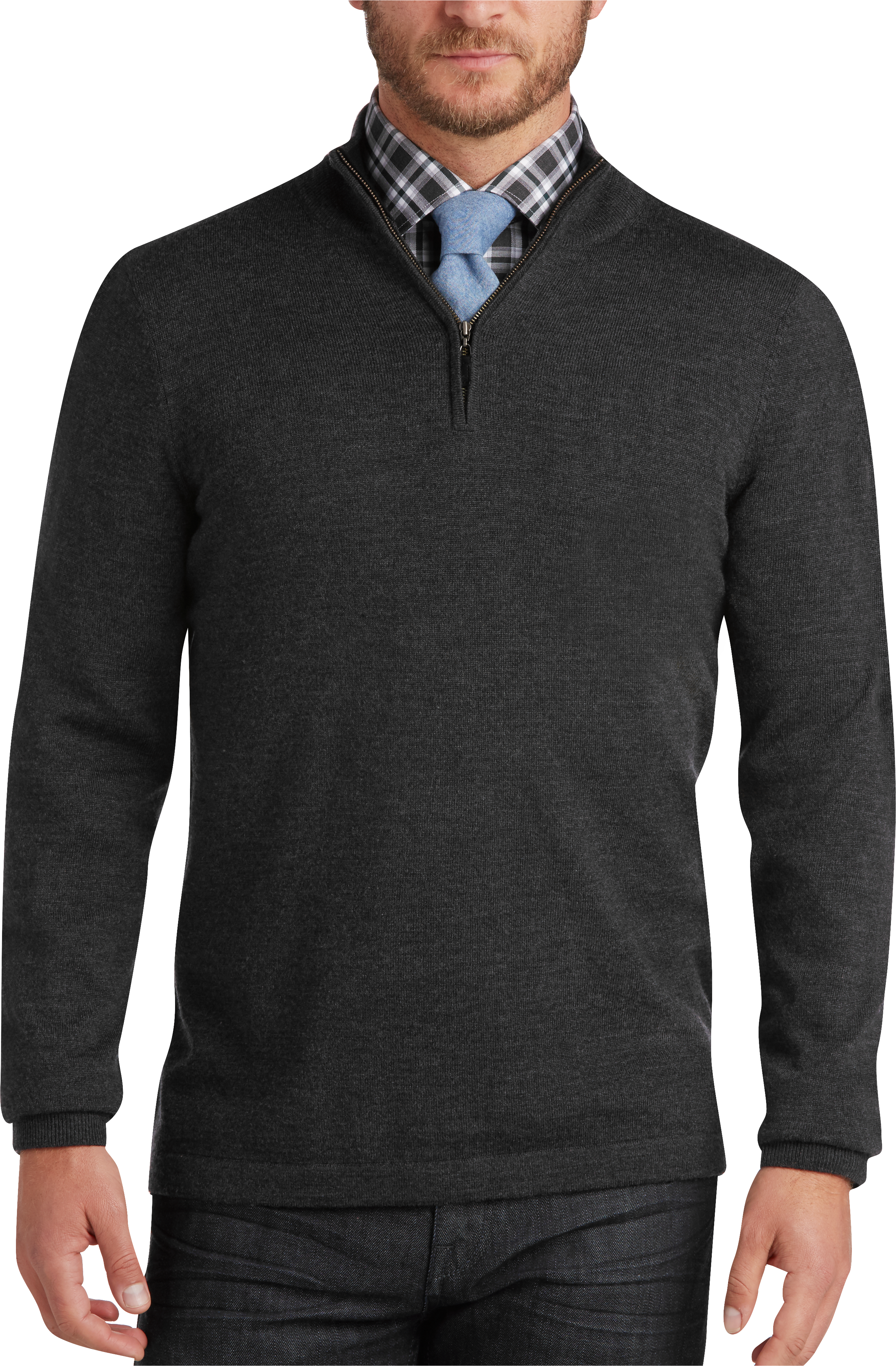 three quarter zip sweater