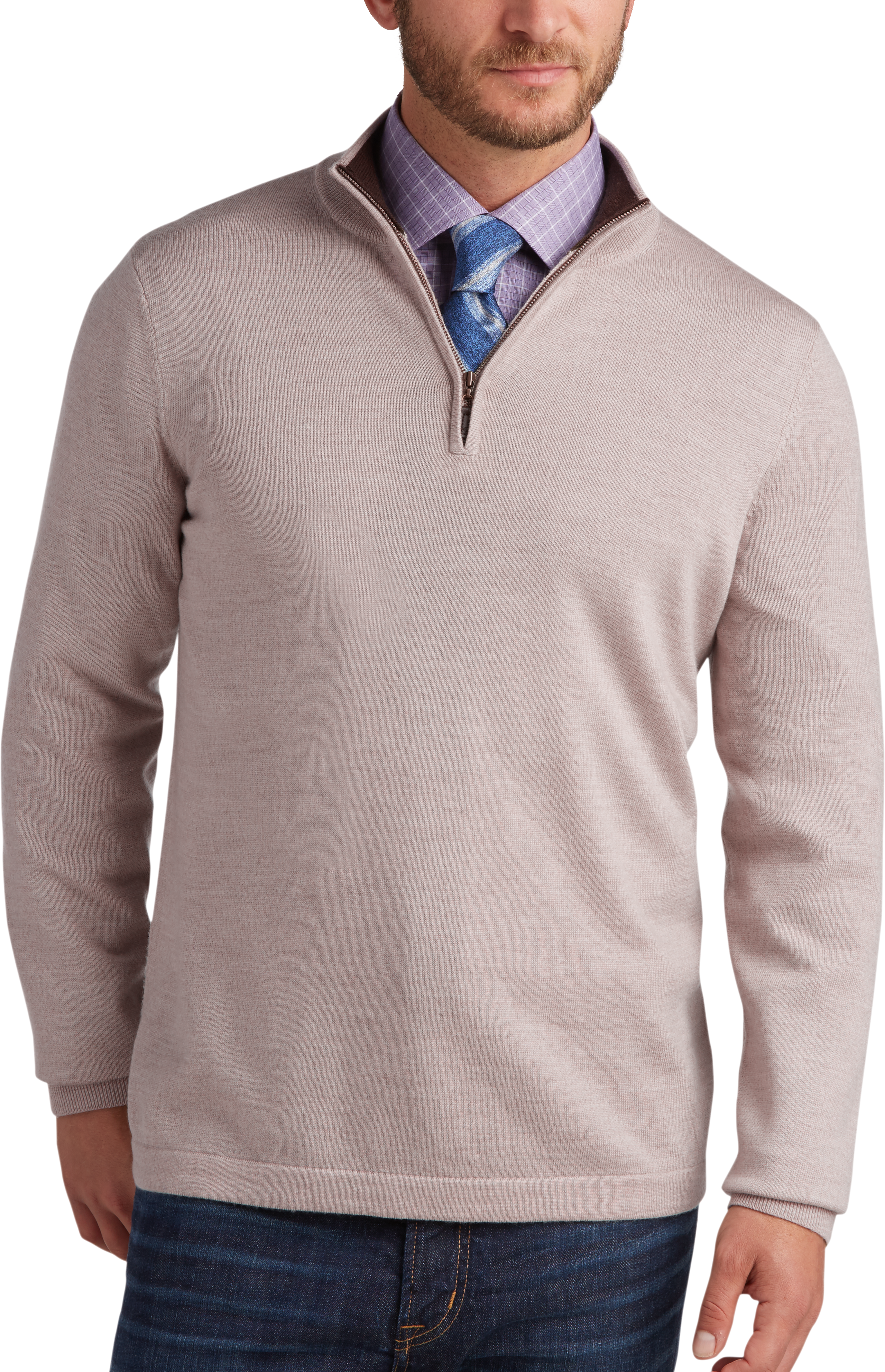 Casual Merino Wool Mock Sweater Mens Wearhouse