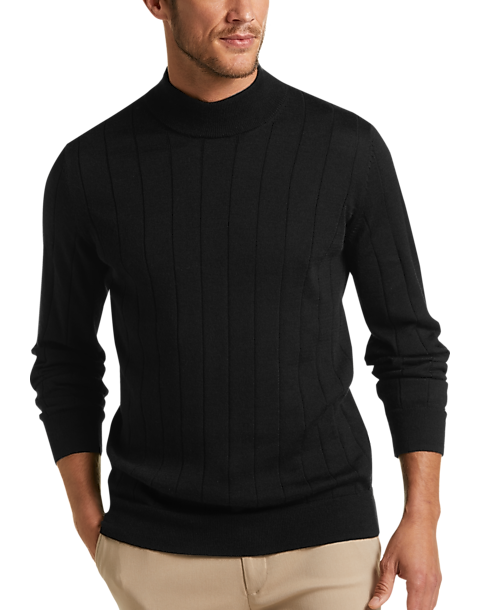 Joseph Abboud Black Modern Fit 37.5® Mock Neck Sweater - Men's Sweaters ...