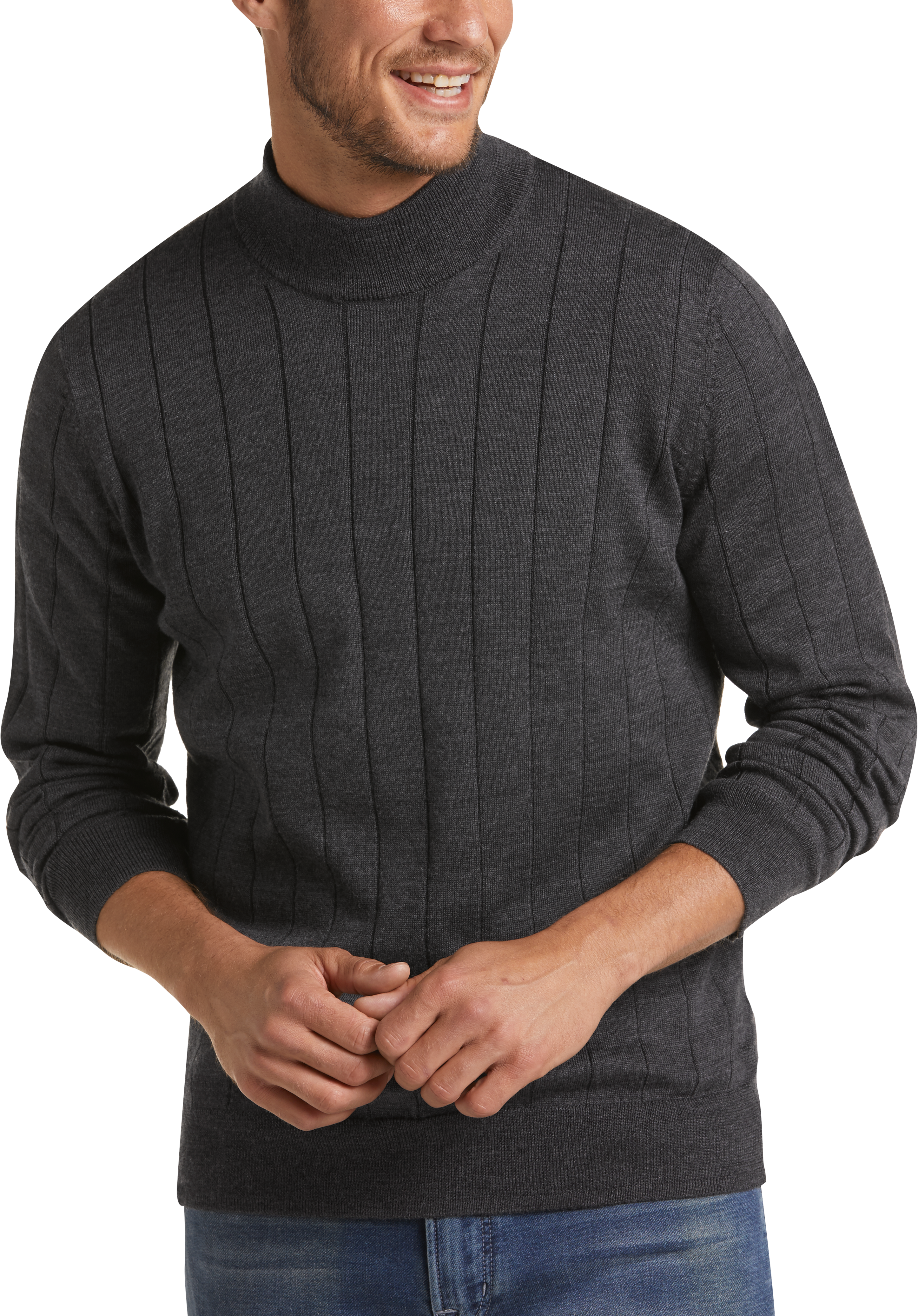 Joseph Abboud Charcoal 37.5® Modern Fit Mock Neck Sweater - Men's ...