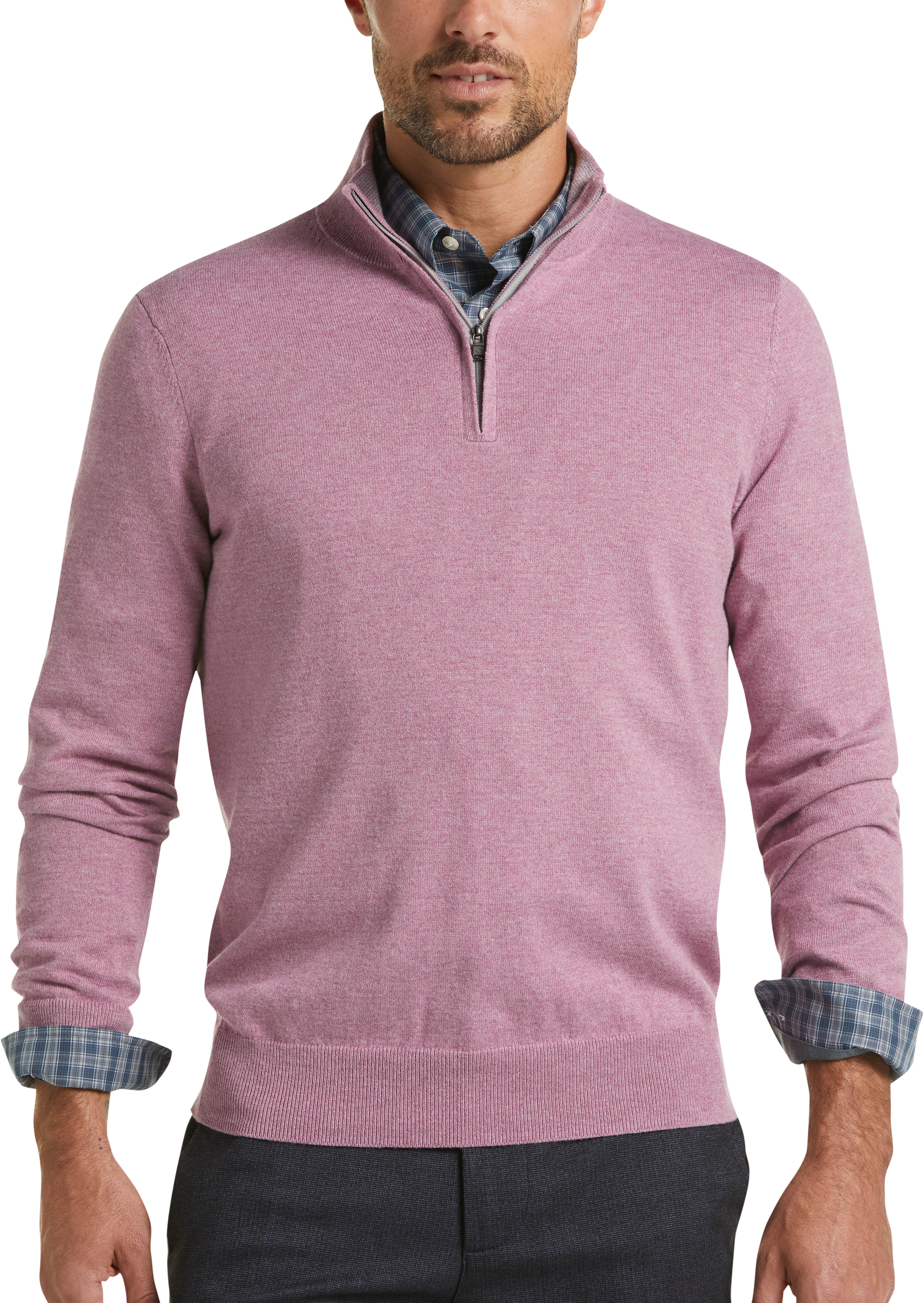 purple quarter zip sweater