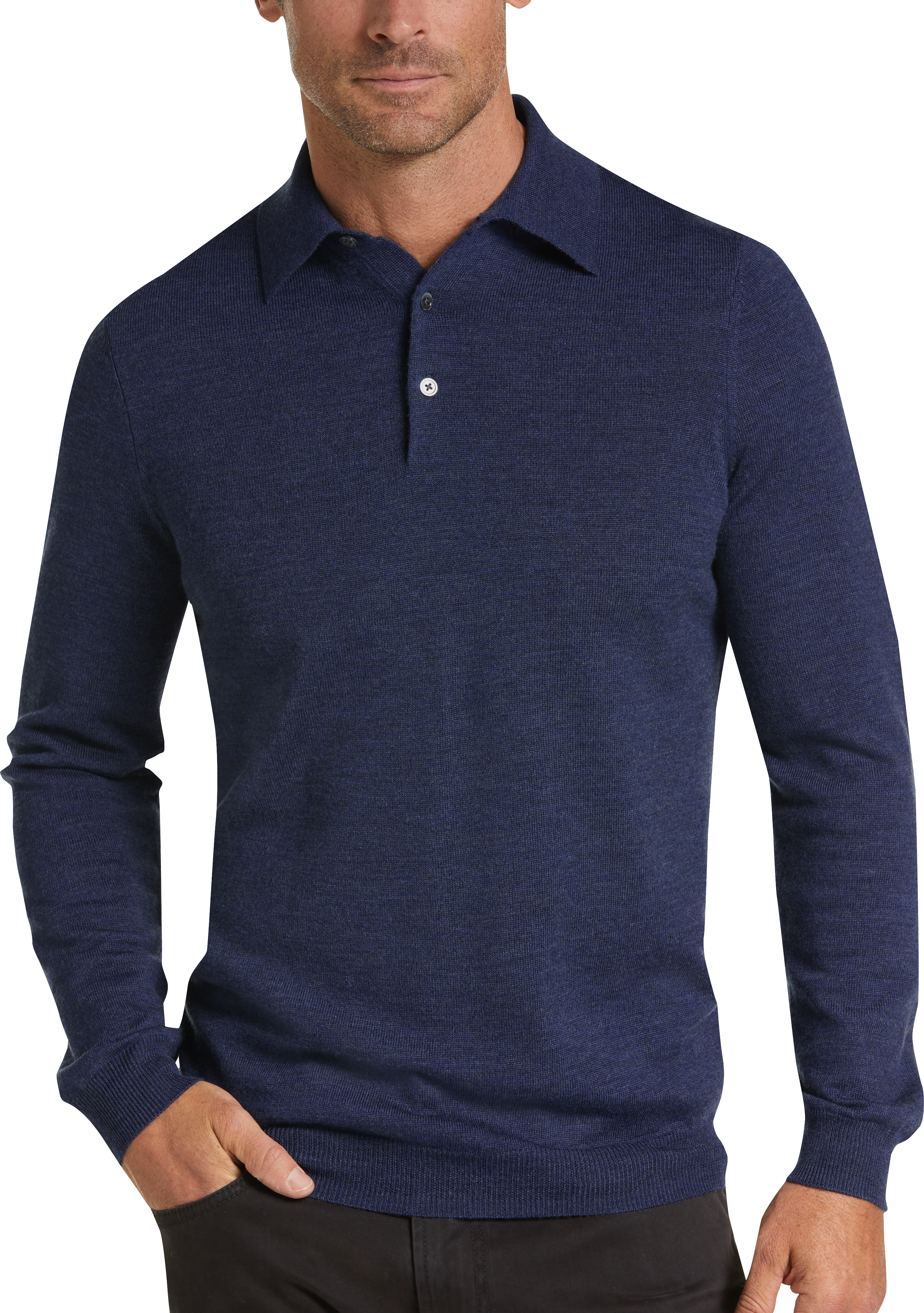 Joseph Abboud Blue Polo Collar Sweater - Men&#39;s Sale | Men&#39;s Wearhouse