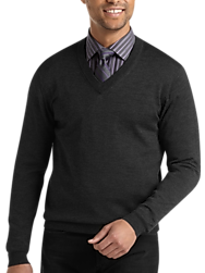 Joseph Abboud Scarlet V-Neck Merino Wool Sweater - Sweaters | Men's ...