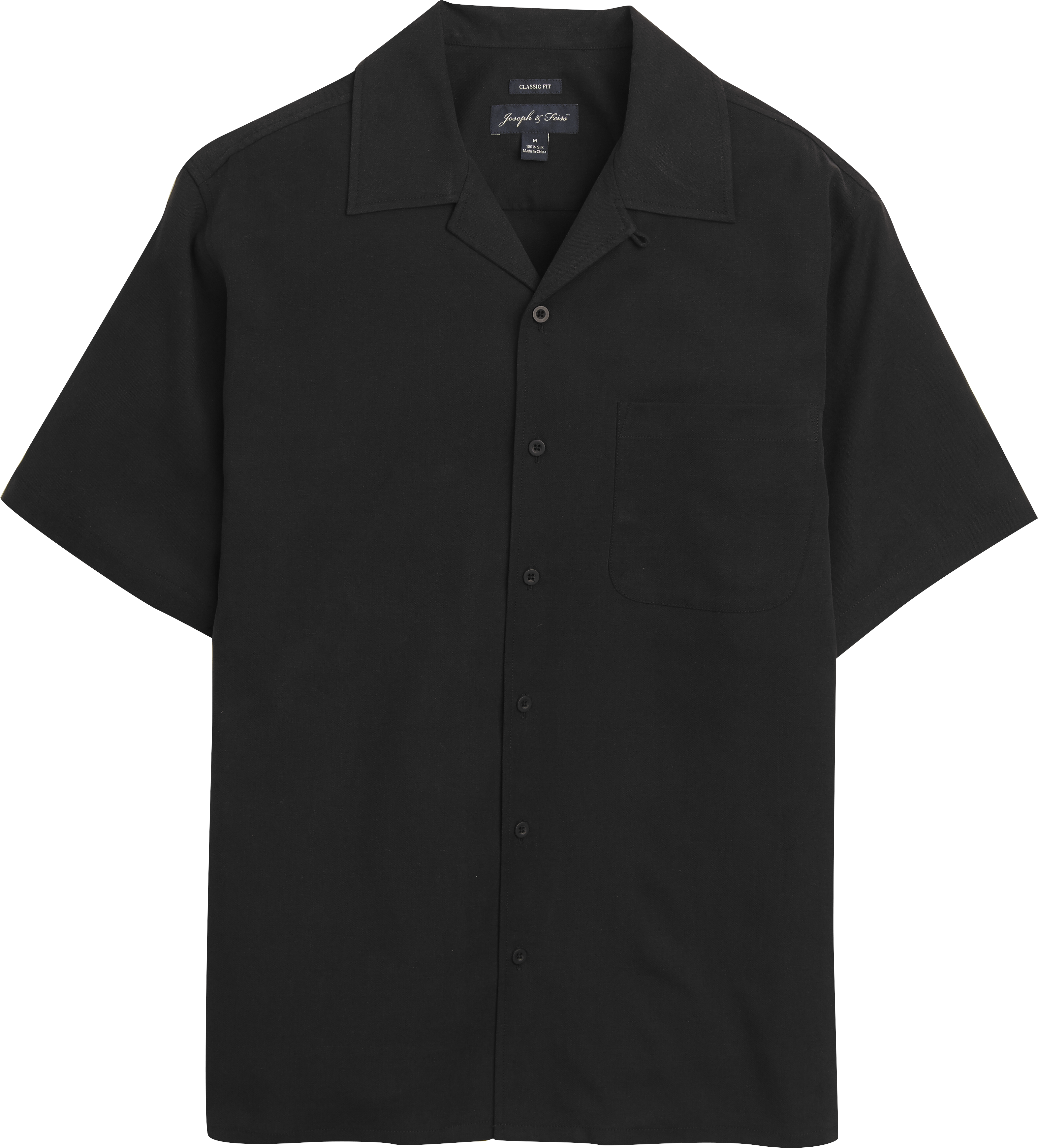 Joseph & Feiss Black Silk Camp Shirt - Men's Camp Shirts | Men's Wearhouse