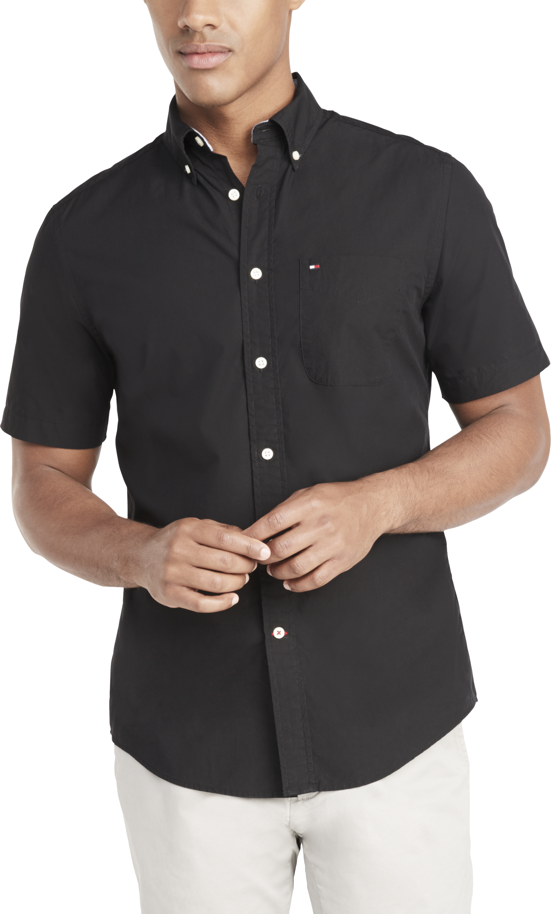 tommy hilfiger black short sleeve shirt