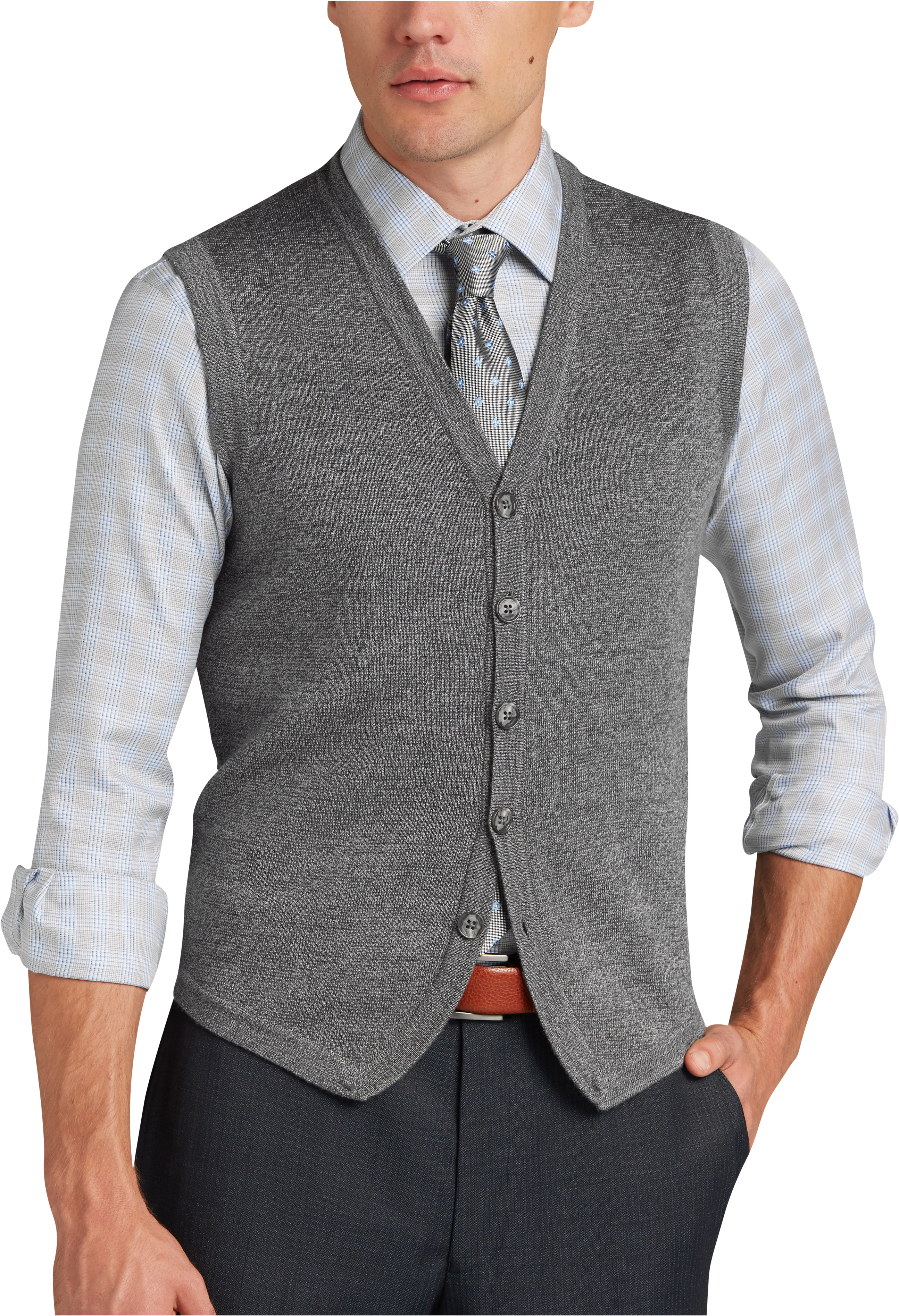 Pronto Uomo Platinum Suit Separates Vest, Charcoal - Men's Suit ...