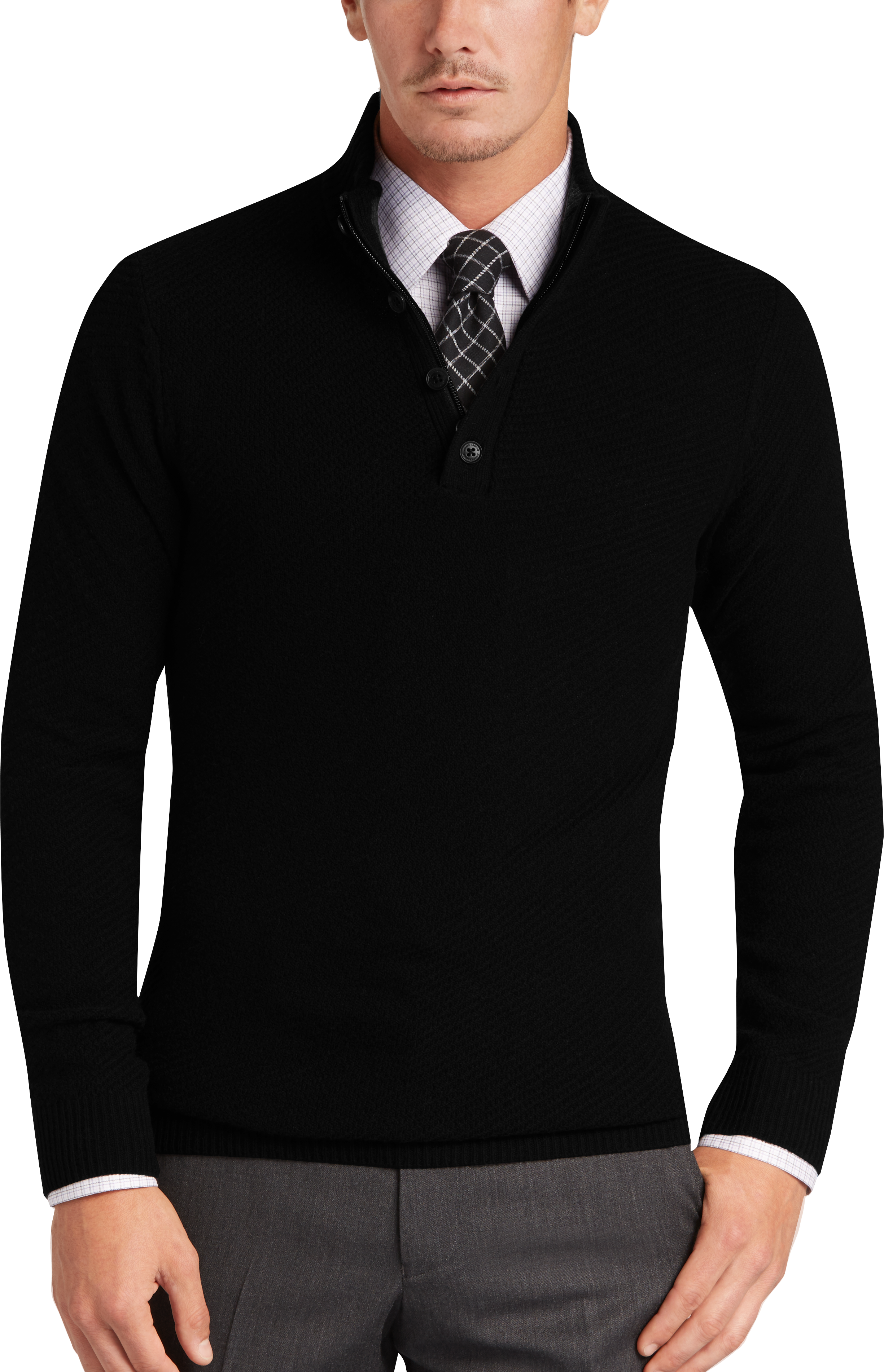 black formal sweater
