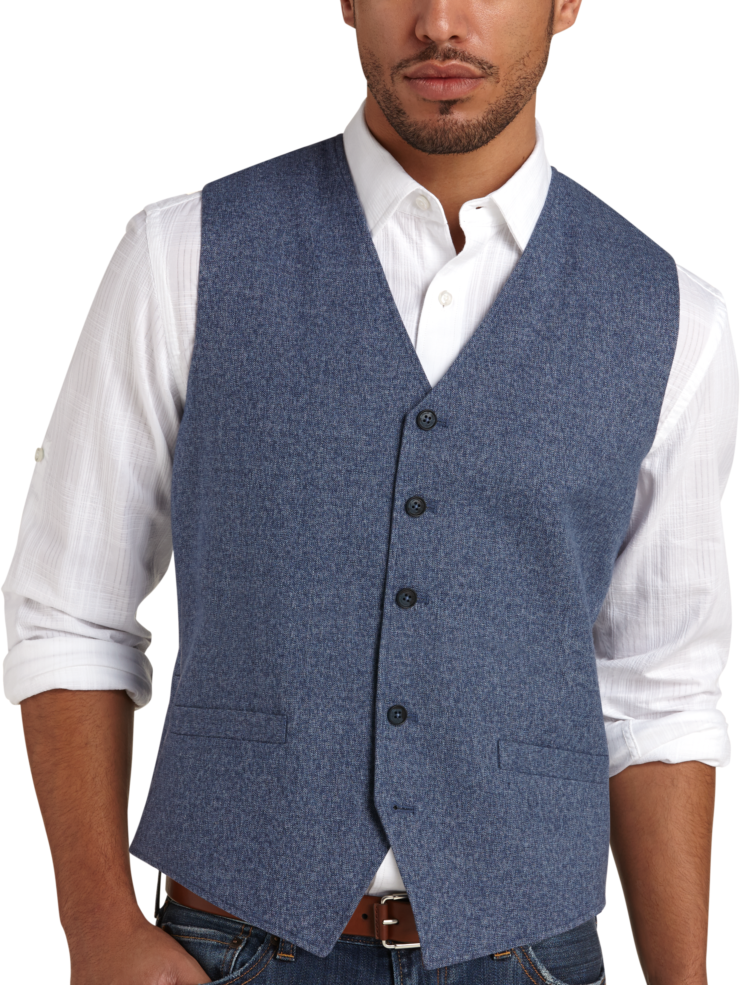 Joseph Abboud Navy Modern Fit Vest - Men's Tailored Vests | Men's Wearhouse