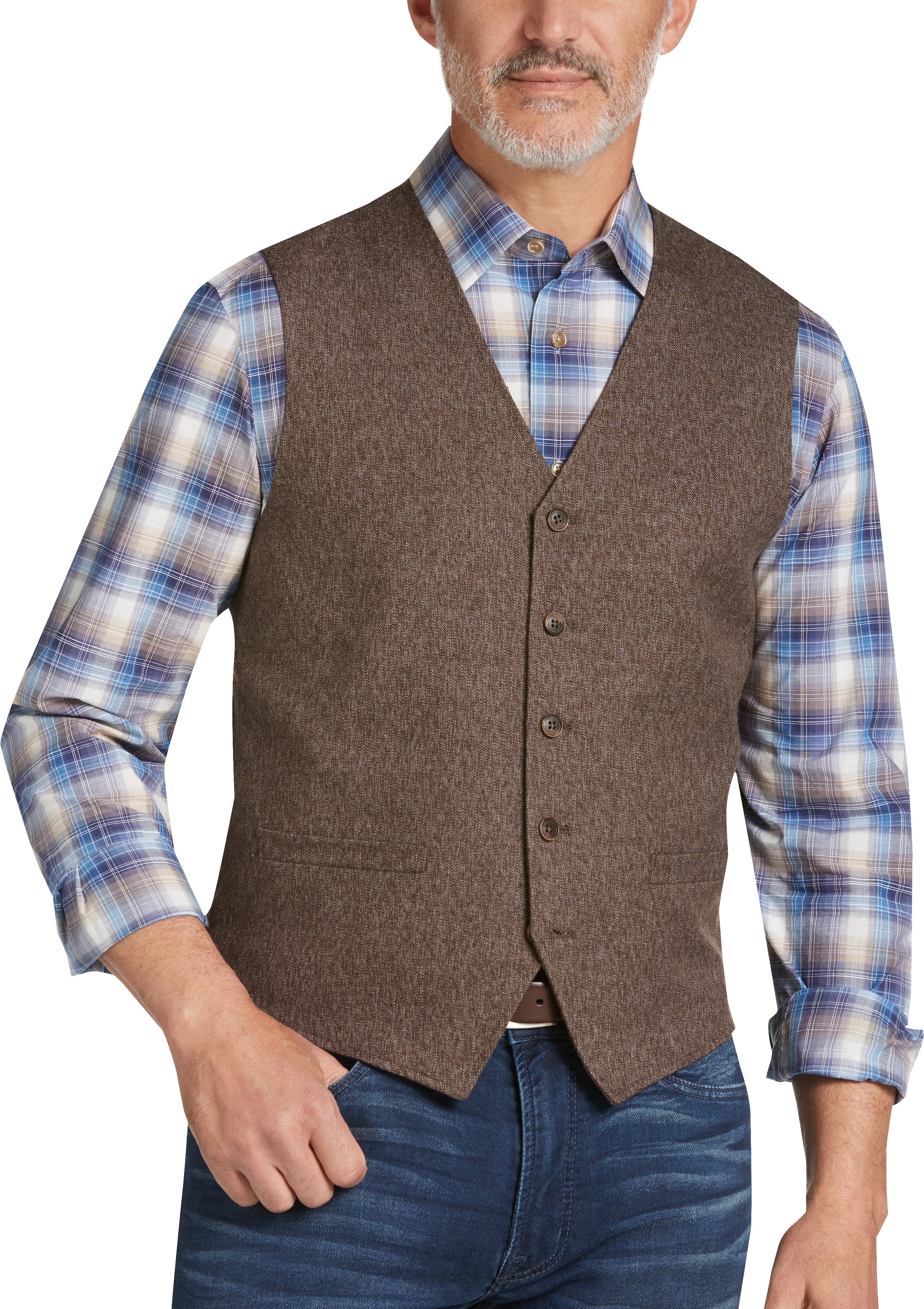 Joseph Abboud Brown Modern Fit Vest - Men's Tailored Vests | Men's ...
