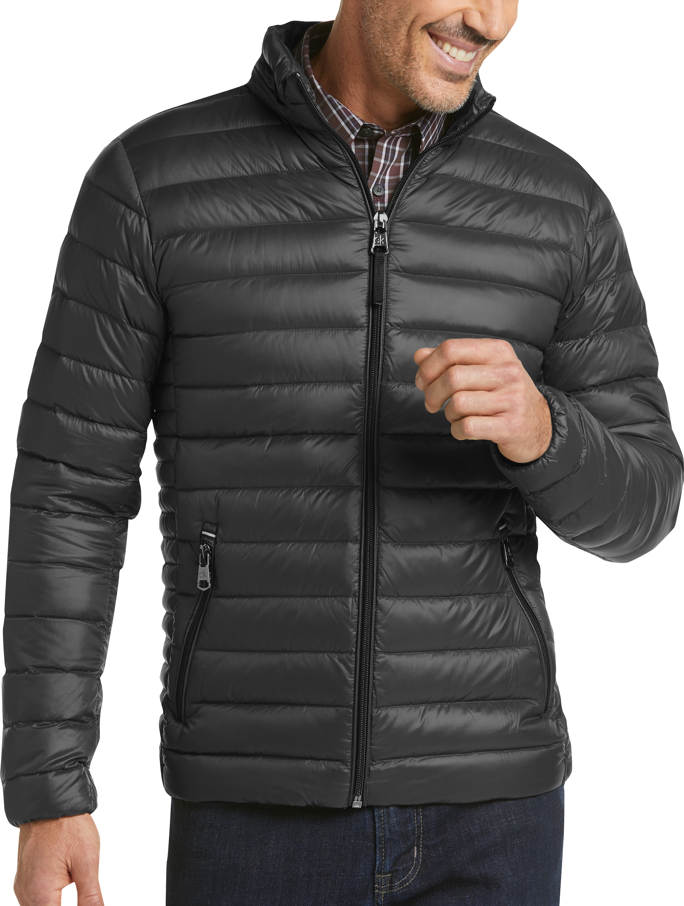 calvin klein quilted jacket with removable hood