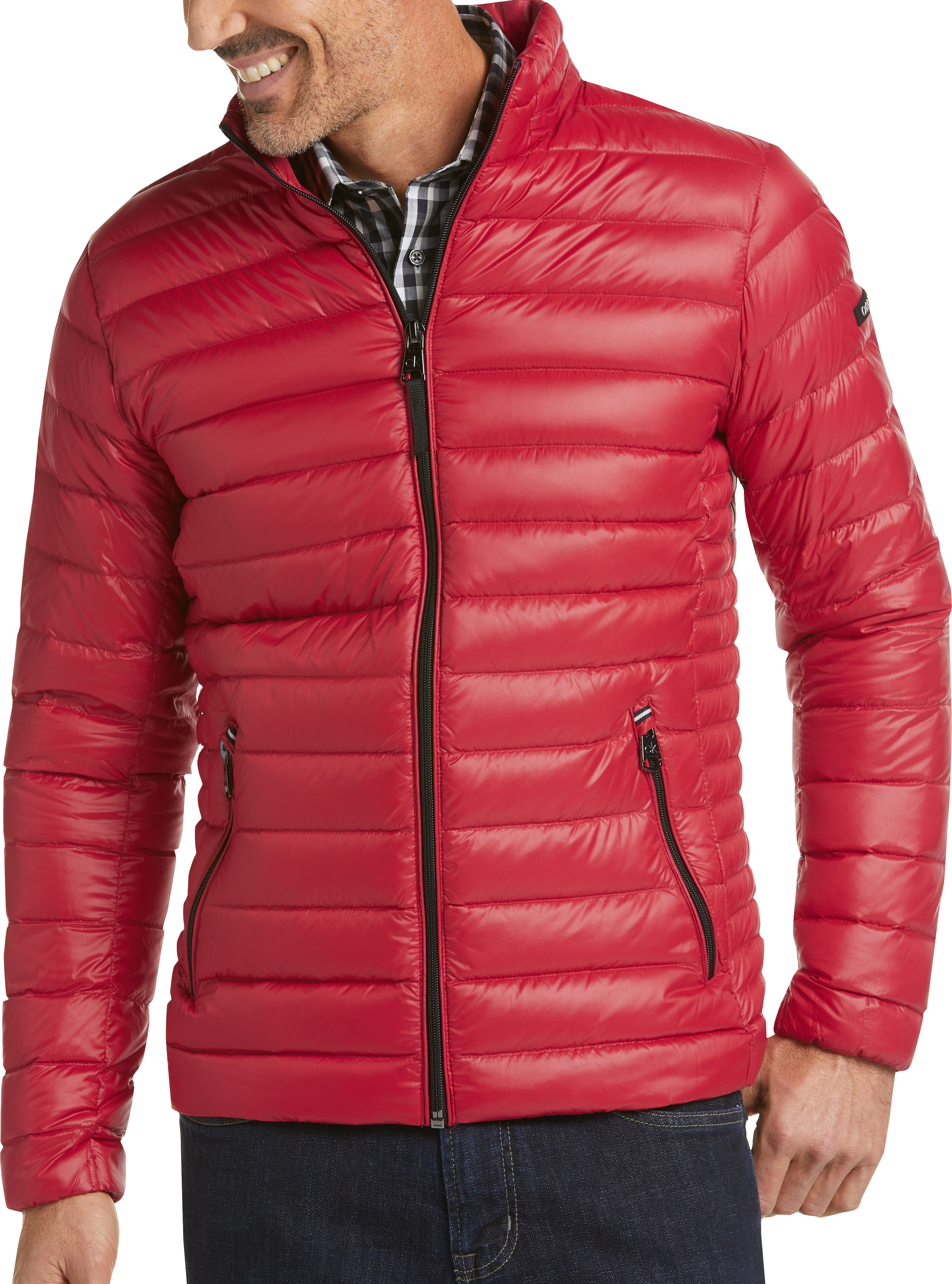 calvin klein puffer jacket red
