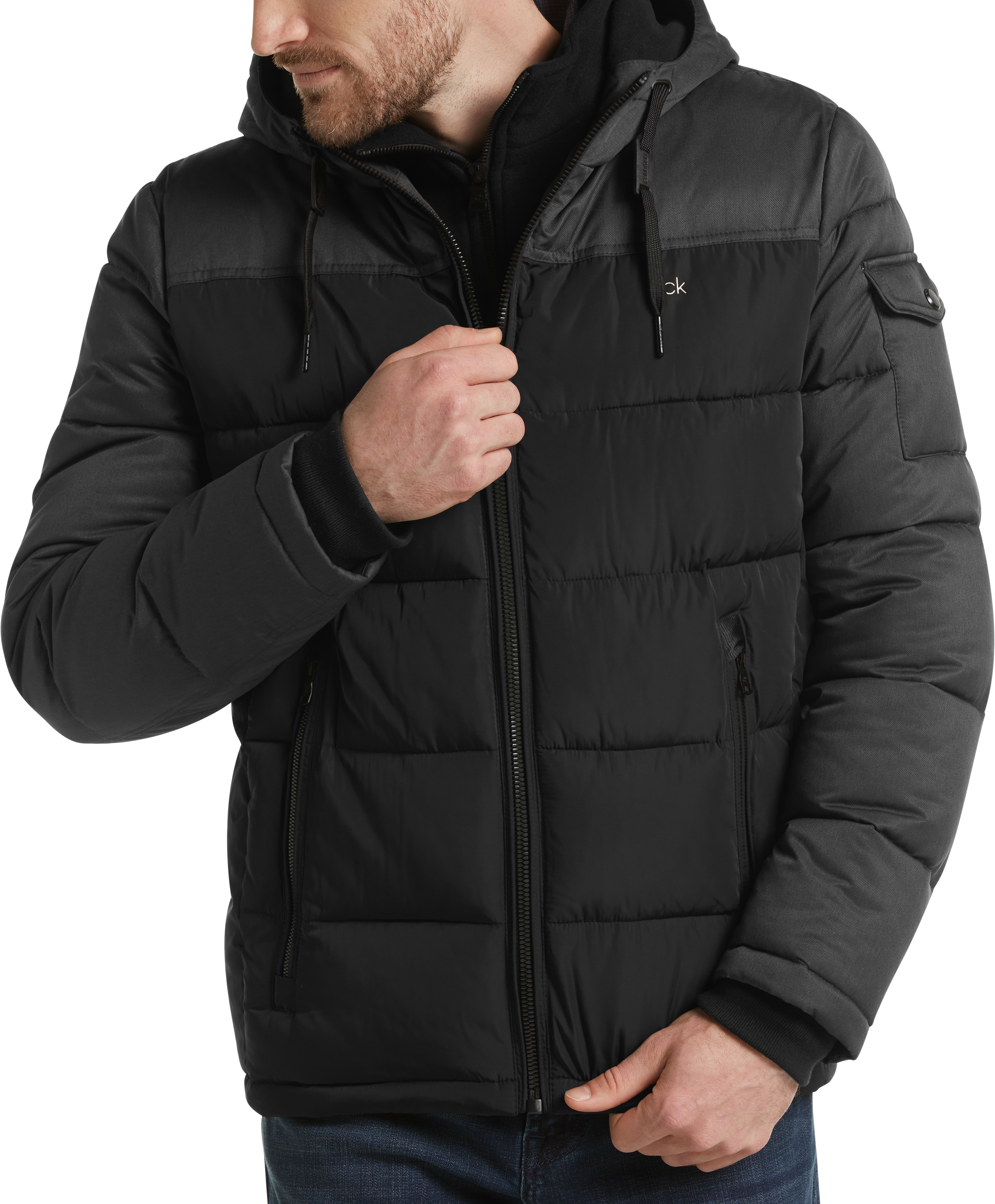 calvin klein black winter coat