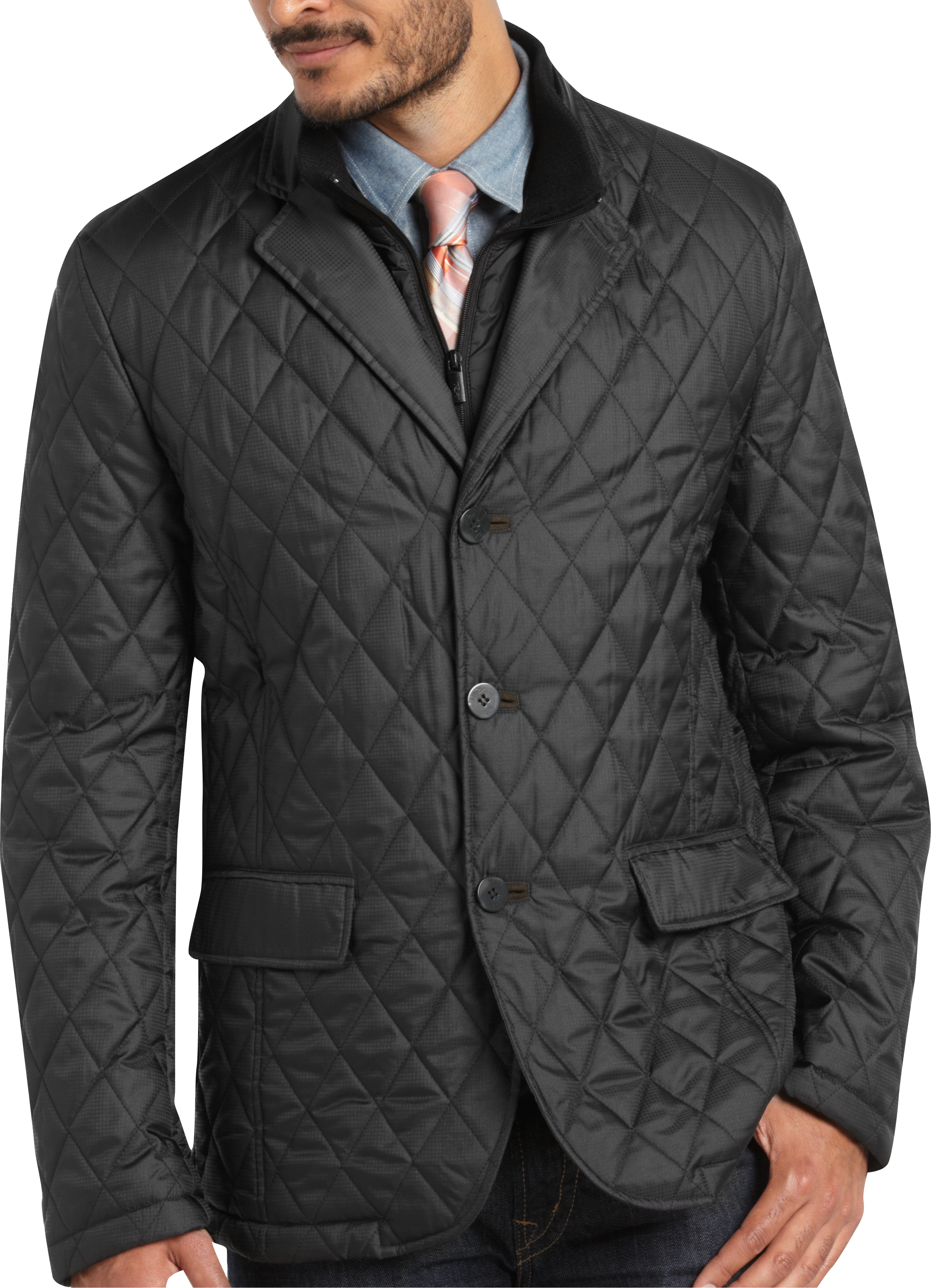 RFT by Rainforest Black Quilted Slim Fit Jacket