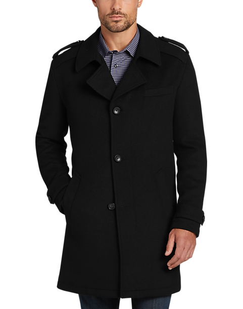 Egara Black Modern Fit Car Coat - Men's | Men's Wearhouse