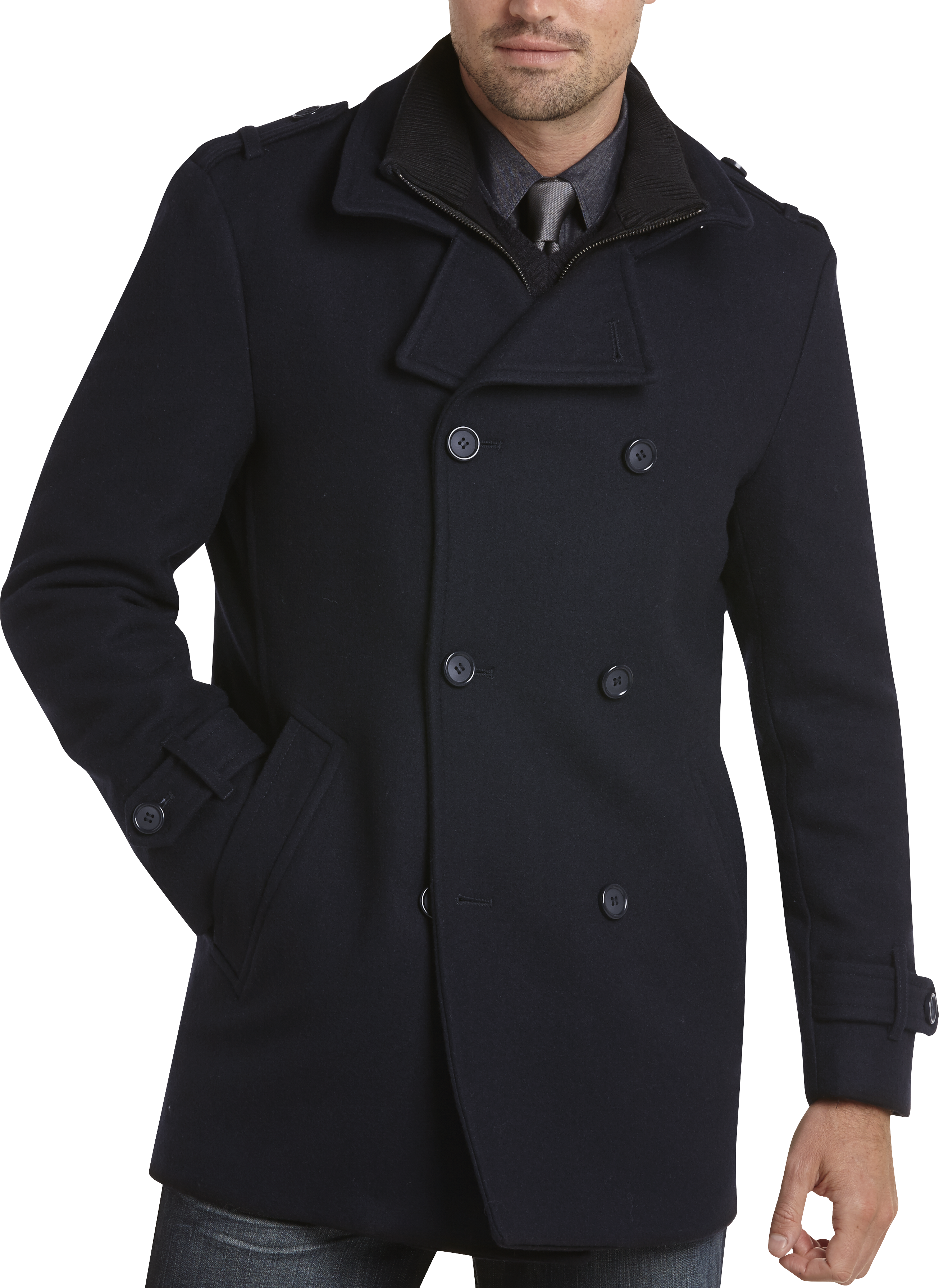 calvin klein gray peacoat