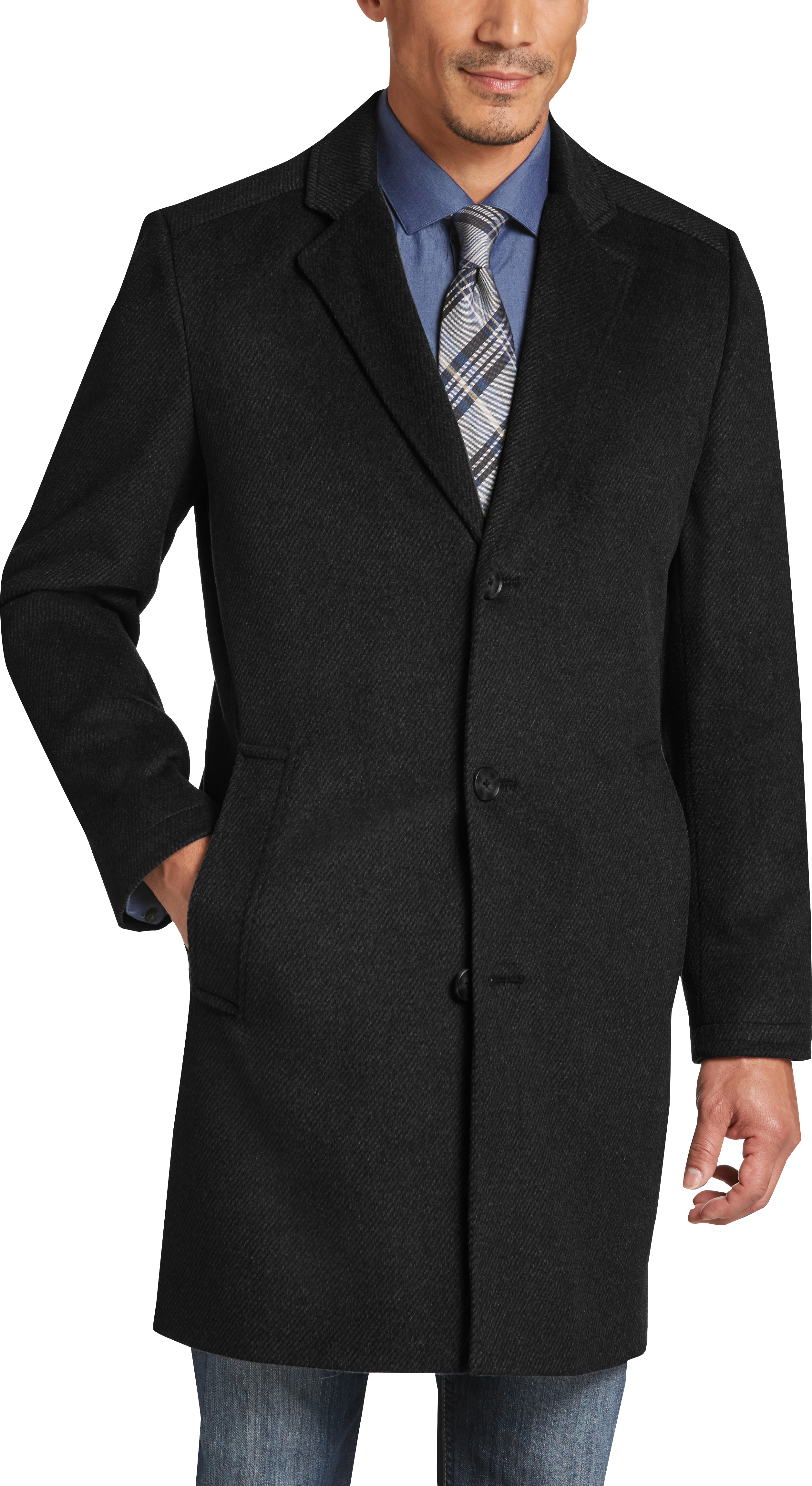 Egara Charcoal Gray Slim Fit Topcoat - Men's Topcoats | Men's Wearhouse