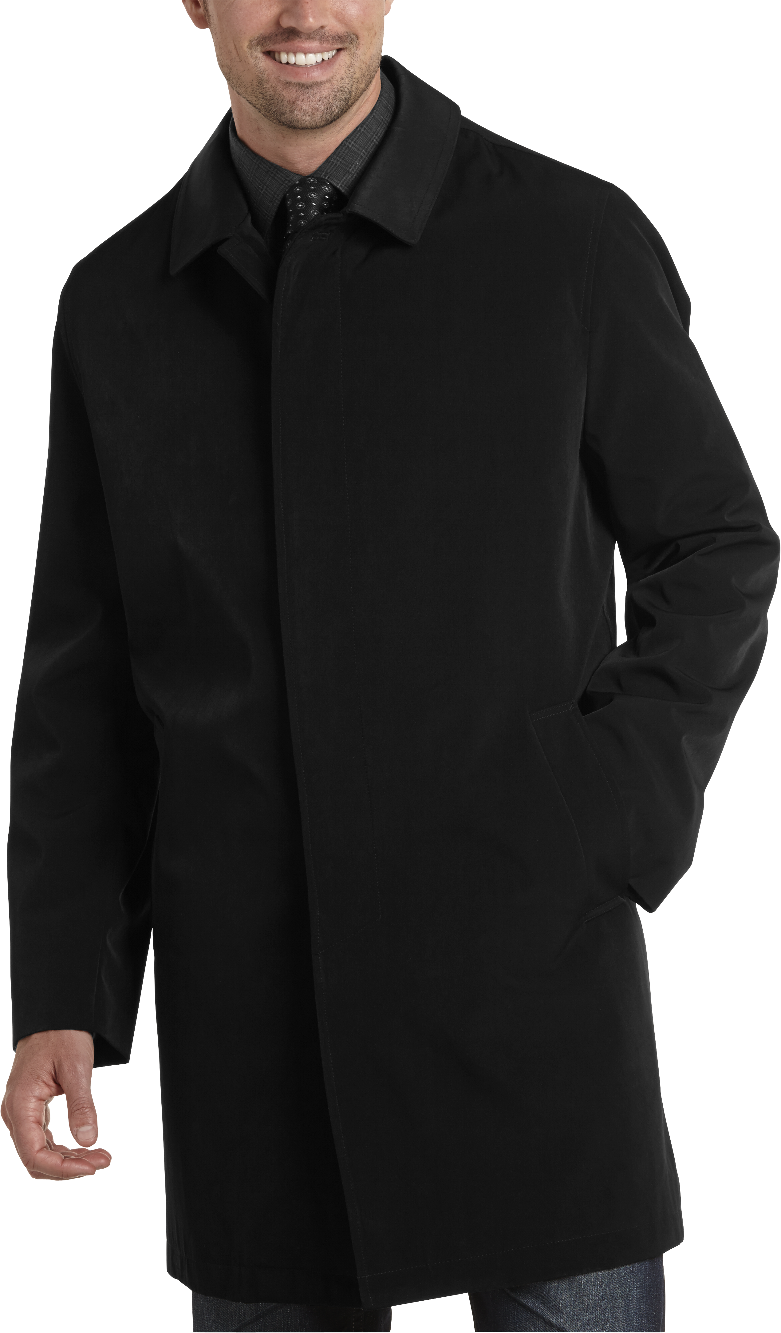Joseph Abboud Black Classic Fit Raincoat - Men's Raincoats | Men's ...