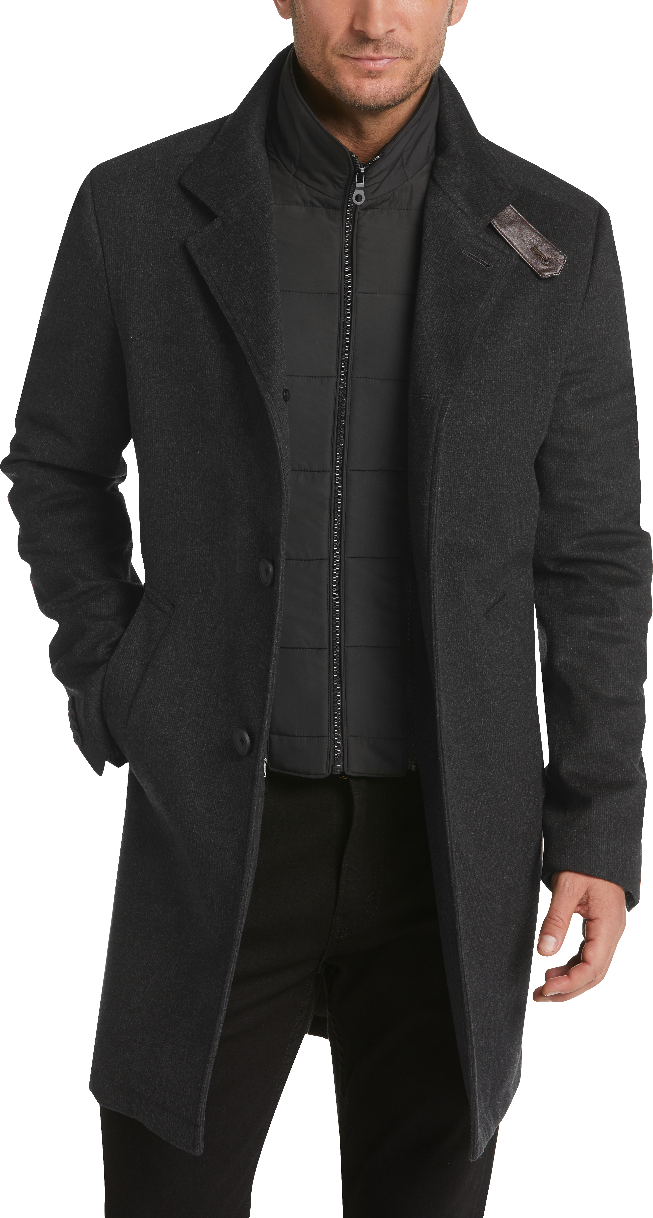 JOE Joseph Abboud Charcoal Modern Fit Car Coat - Men's Sale | Men's ...