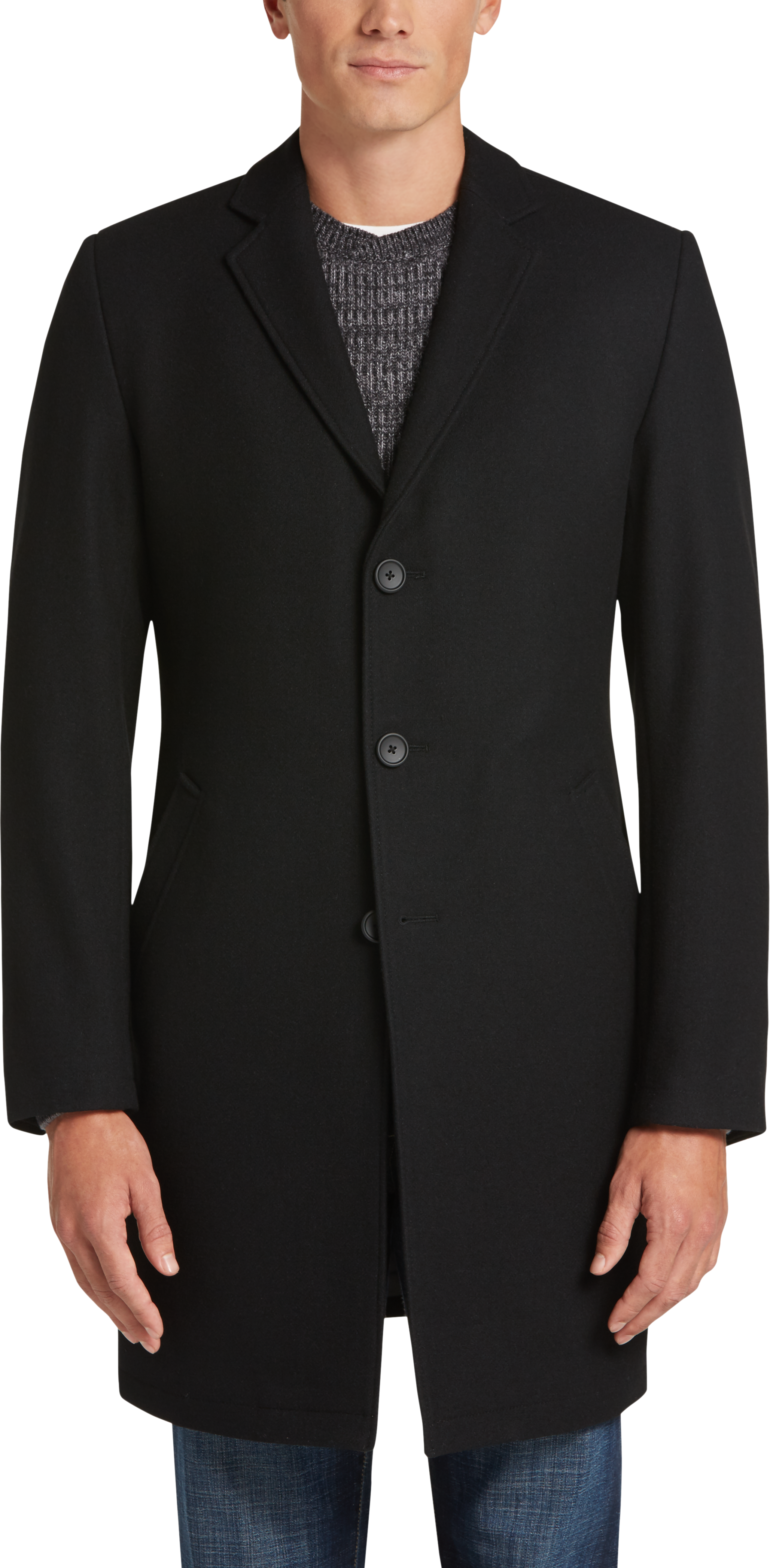 Awearness Kenneth Cole AWEAR-TECH Black Topcoat - Men's Topcoats | Men ...