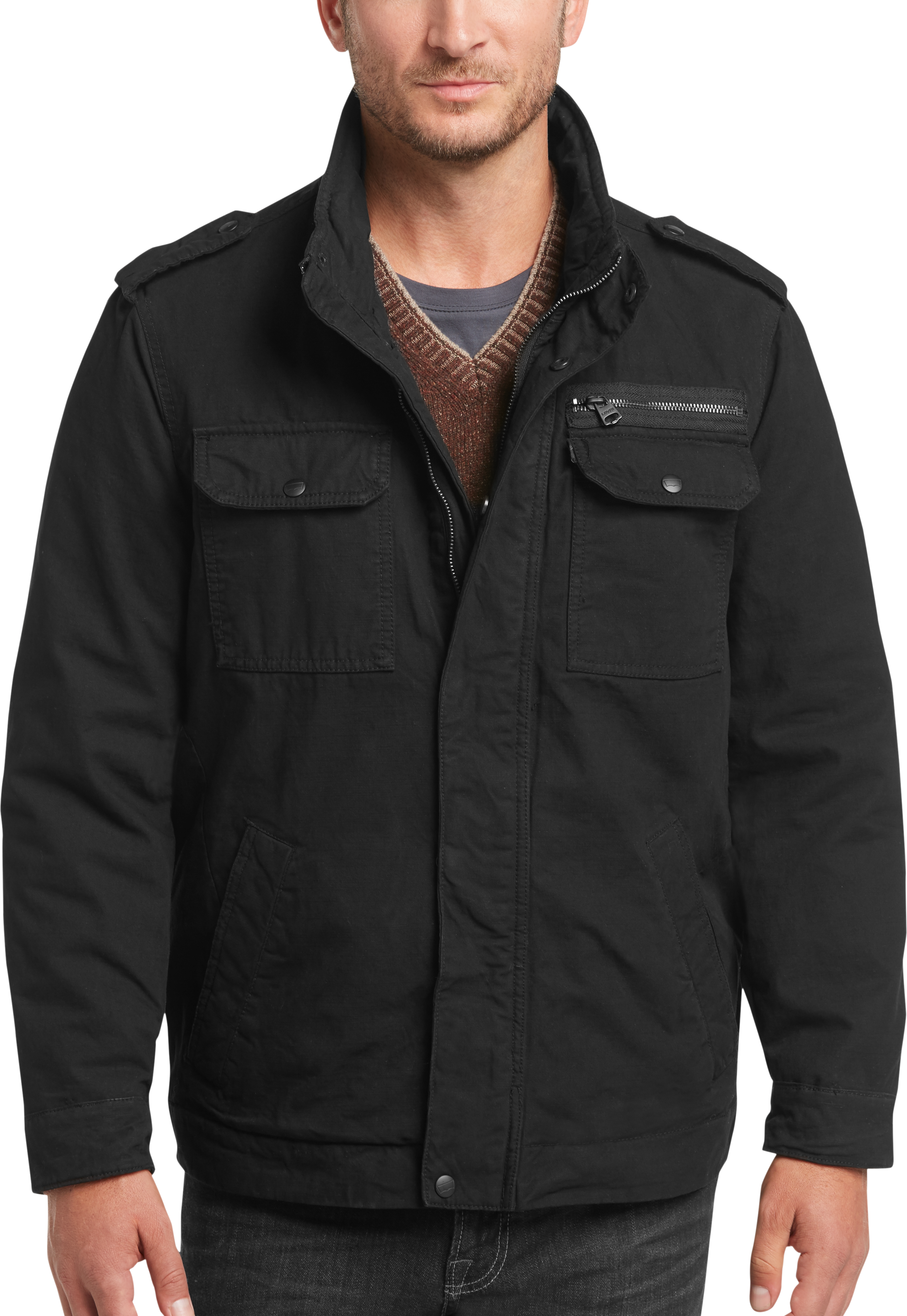levis black coat
