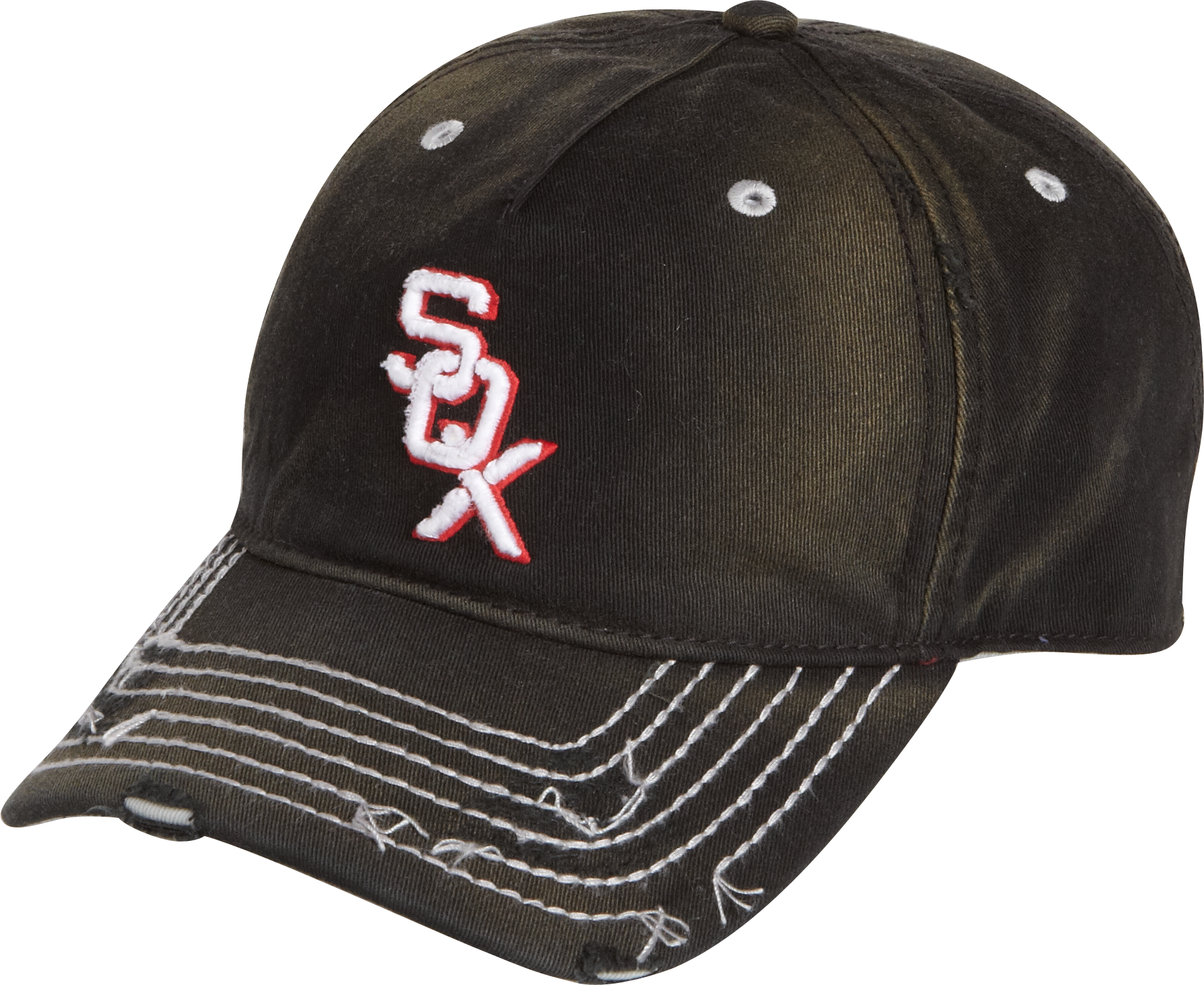 distressed red sox hat
